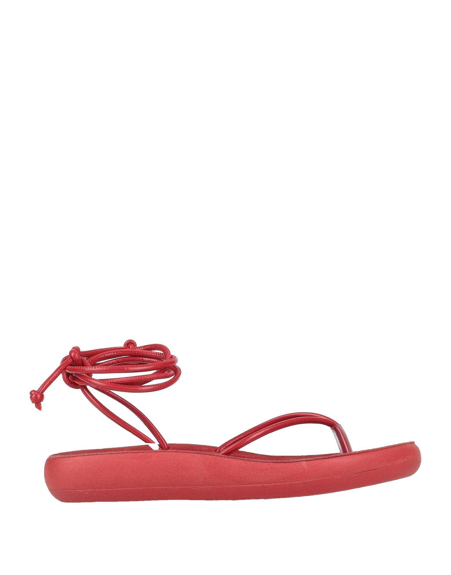 red toe post sandals