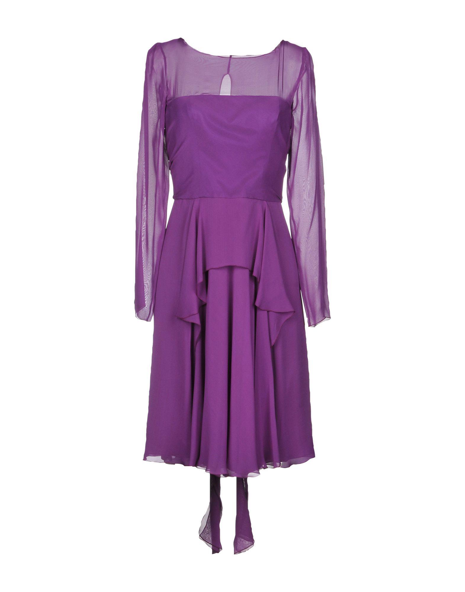 Alberta Ferretti Kneelength Dress in Mauve (Purple) Lyst