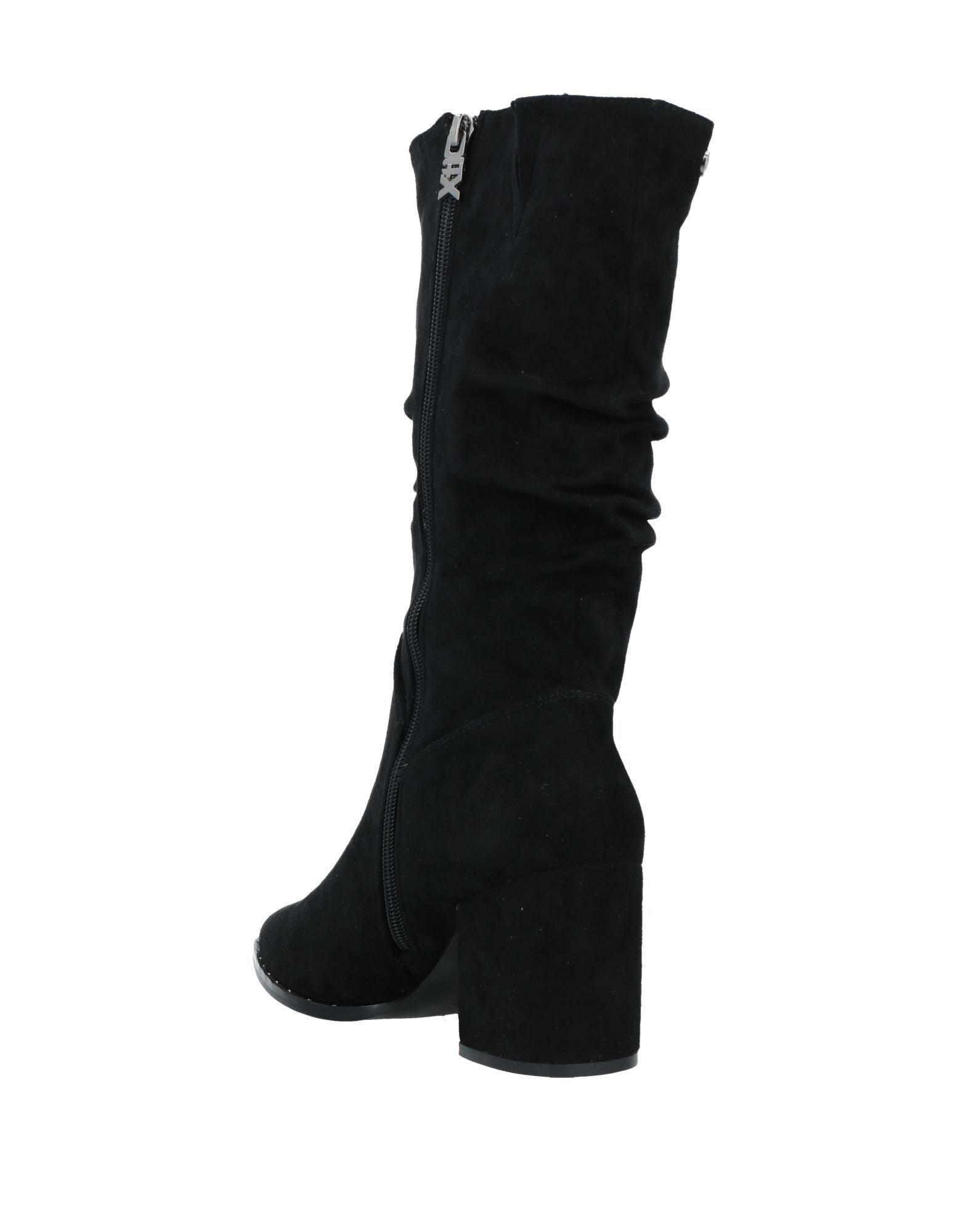 New Womens XTI Black 73059 Synthetic Boots Knee-High Elasticated Zip 