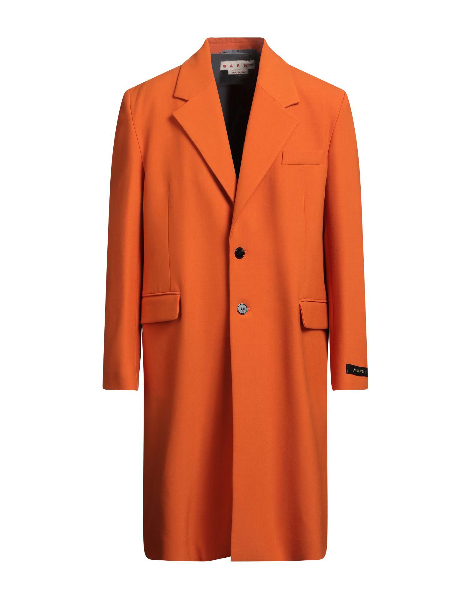 【関税・送料込み】MARNI COATS ORANGE BLEND STRIPE COAT Marni Striped Hooded Coat In Orange | ModeSens
