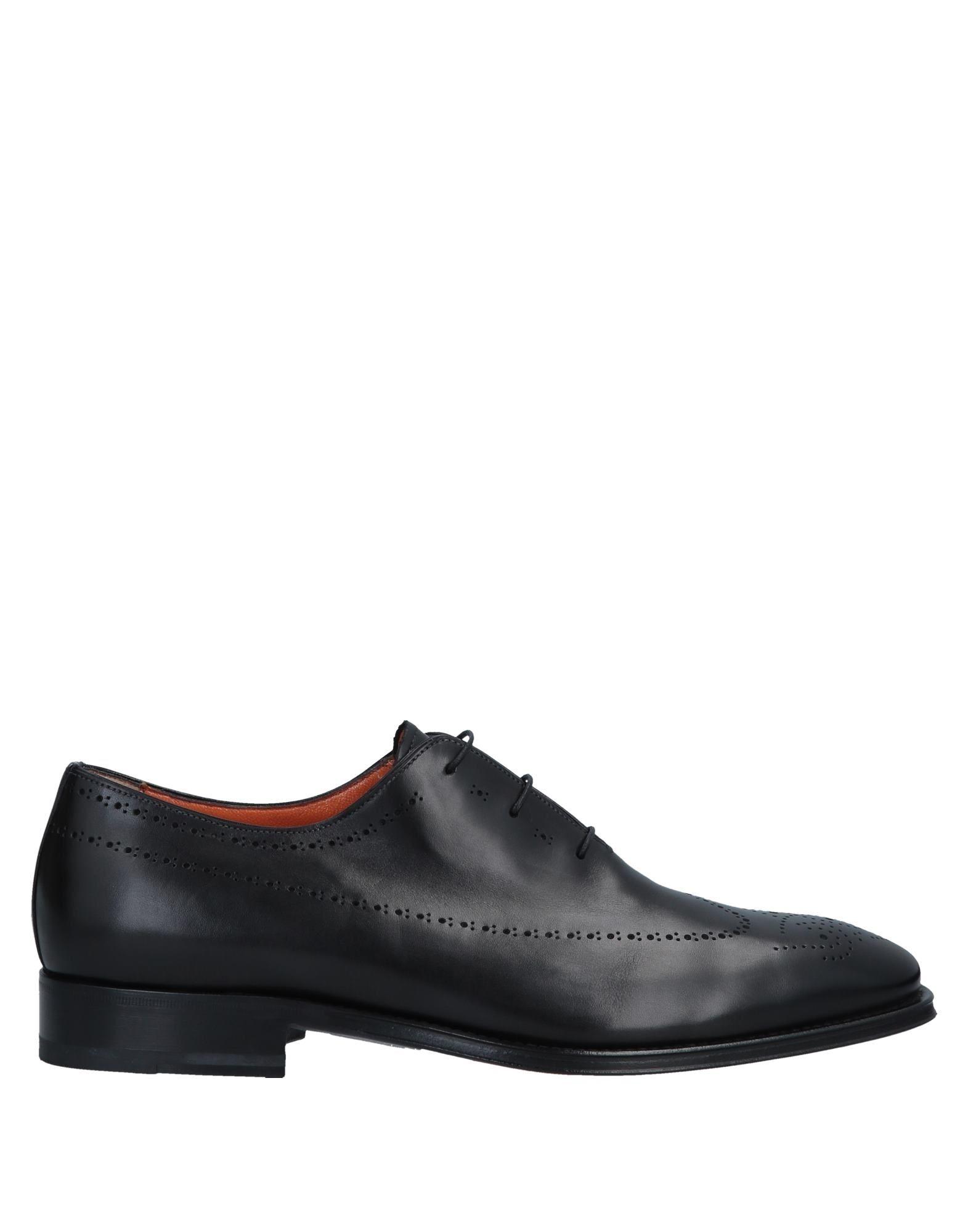 Santoni Leather Lace-up Shoe in Black for Men - Lyst