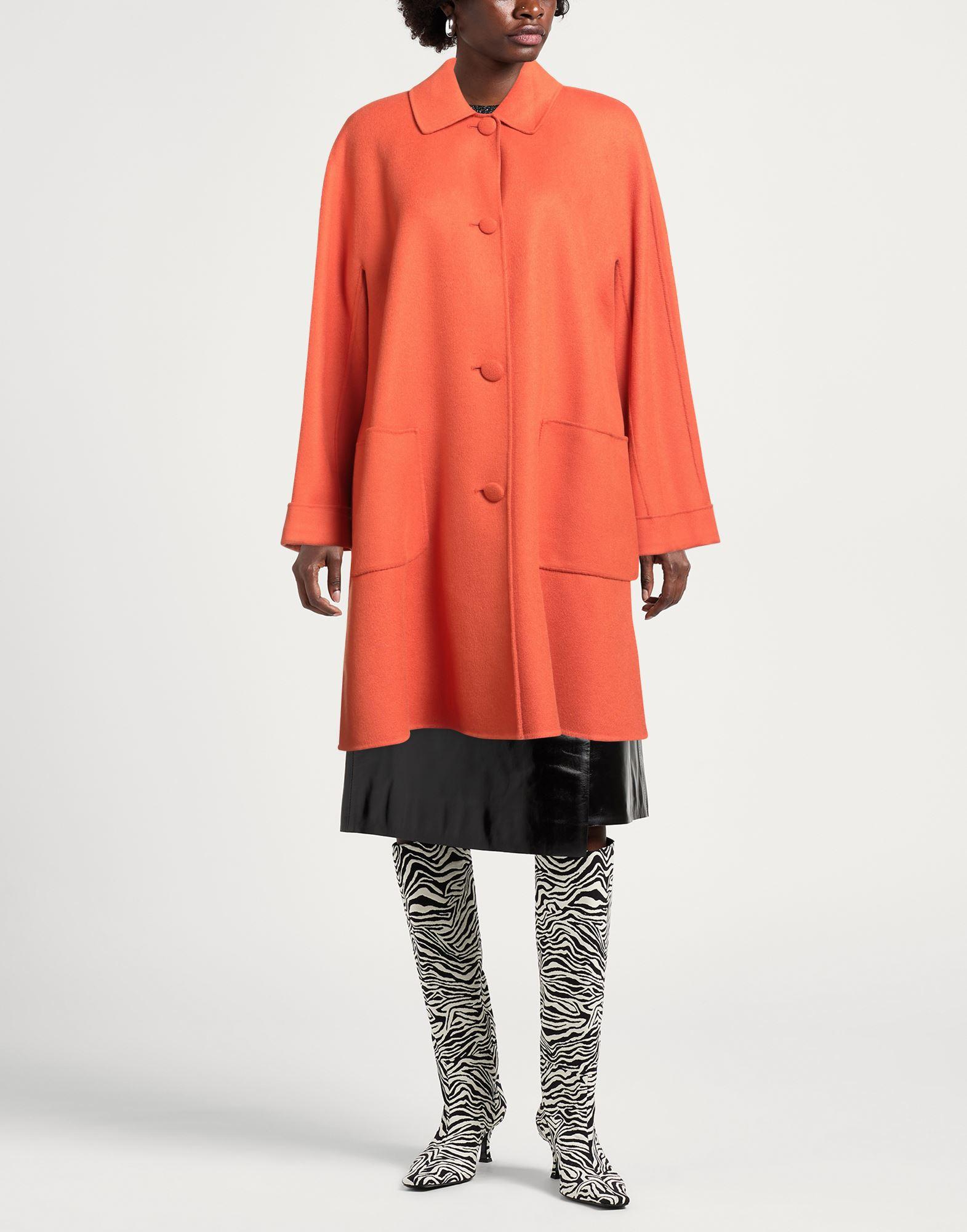 コート MAX MARA ORANGE WOOL BCOLLAG COAT Wool cocoon coat, orange | 