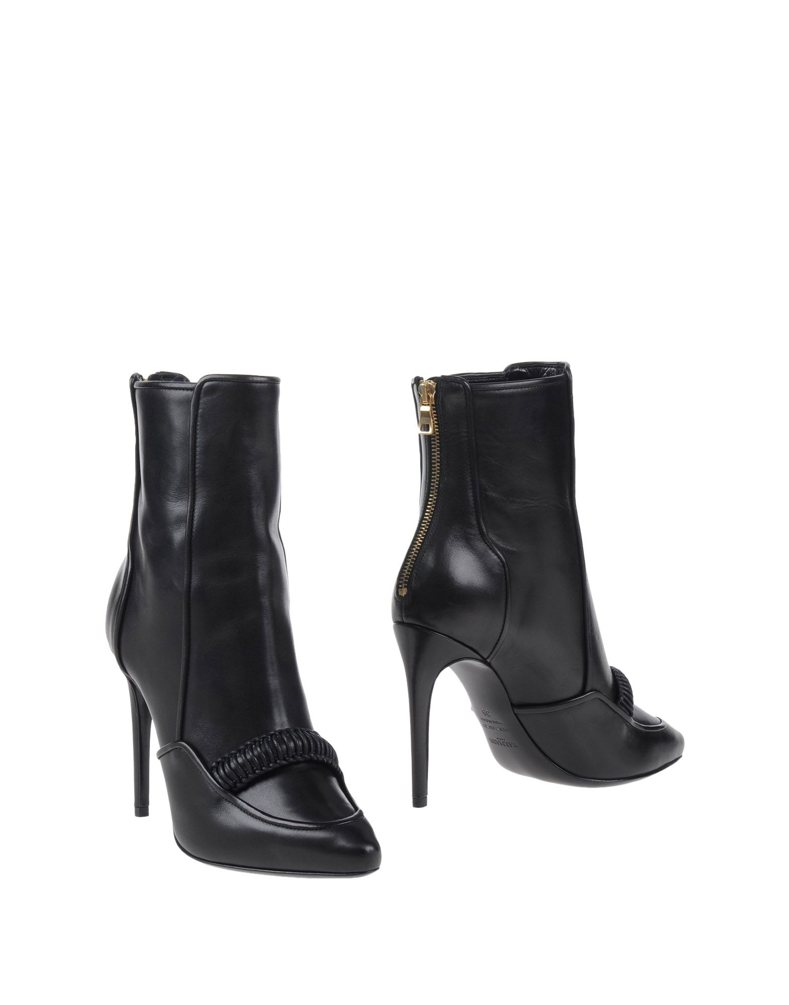 Lyst - Balmain Leather Ankle Boots in Black