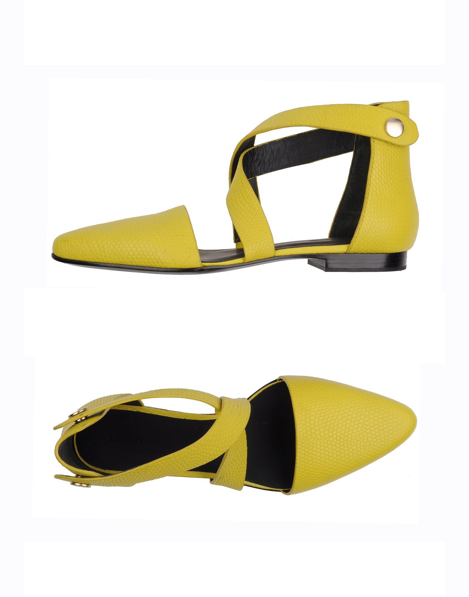 Alexander Wang Leather Ballet Flats in Yellow - Lyst