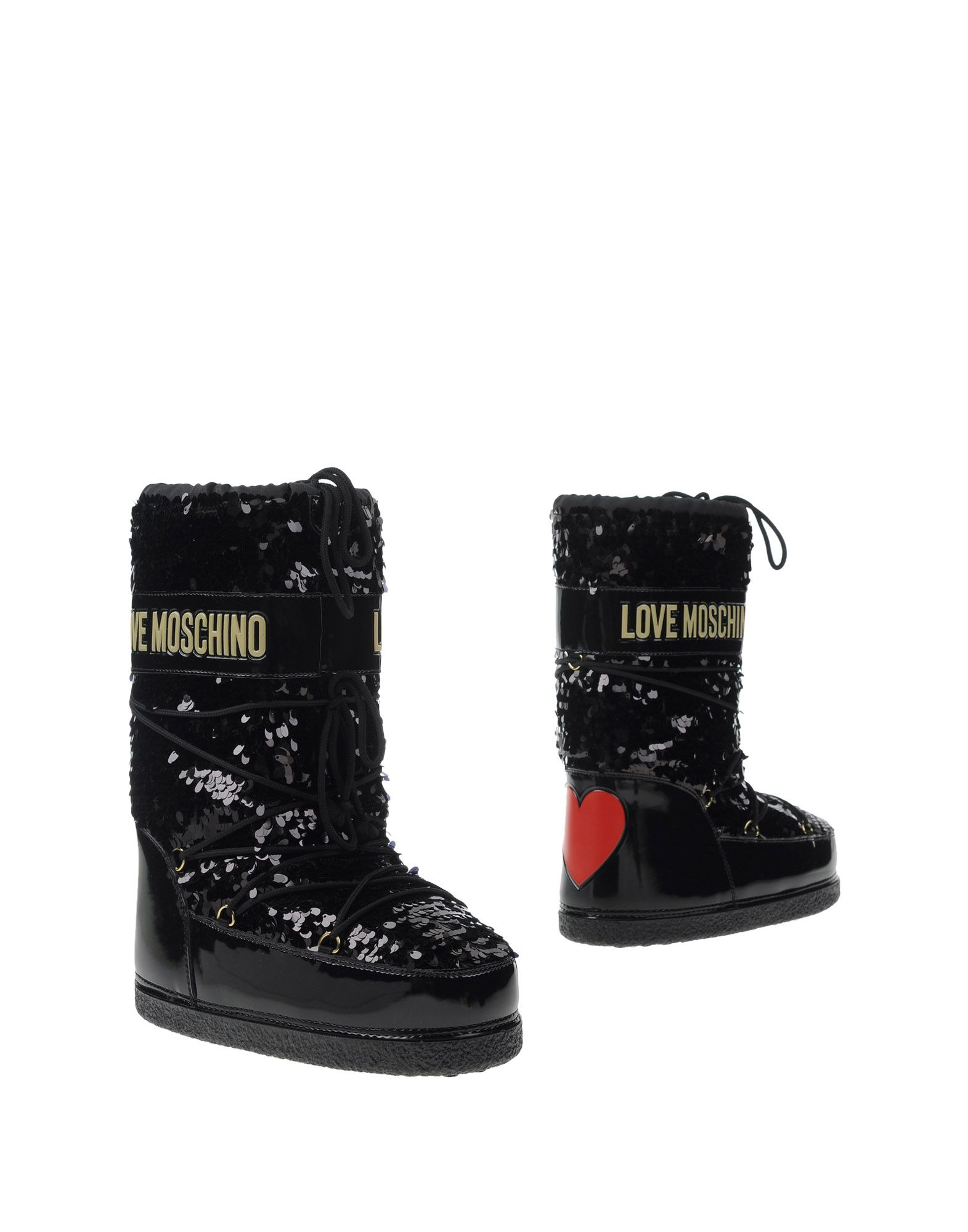 Love Moschino Quilted Faux-Leather Boots in Black - Lyst