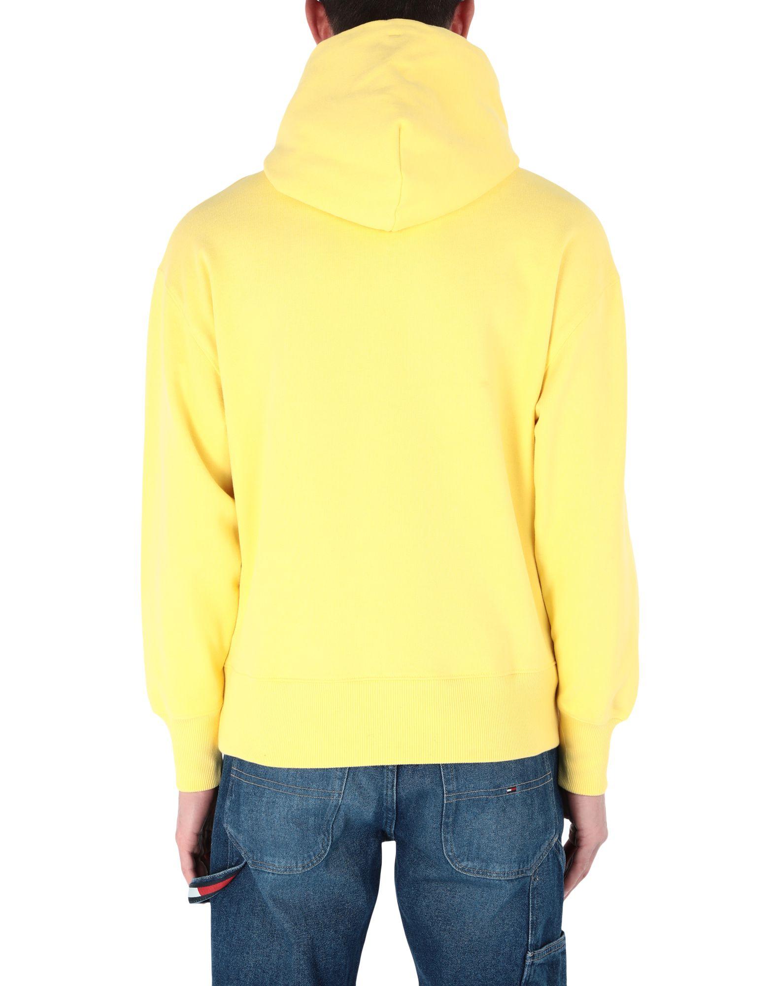 Tommy Hilfiger Denim Logo Hooded Sweatshirt in Yellow for Men | Lyst