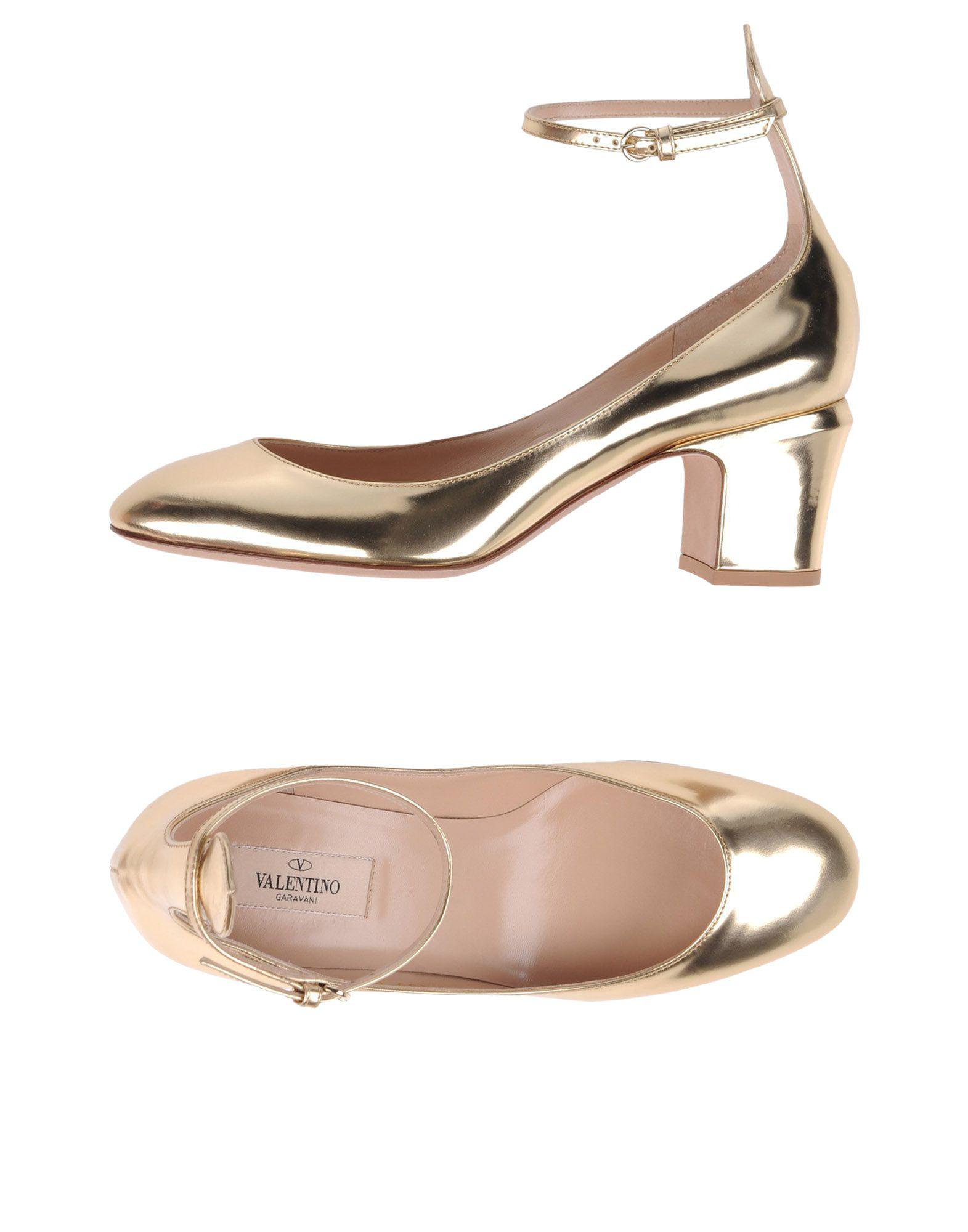 VALENTINO GARAVANI Leather Pump in Gold (Metallic) Lyst