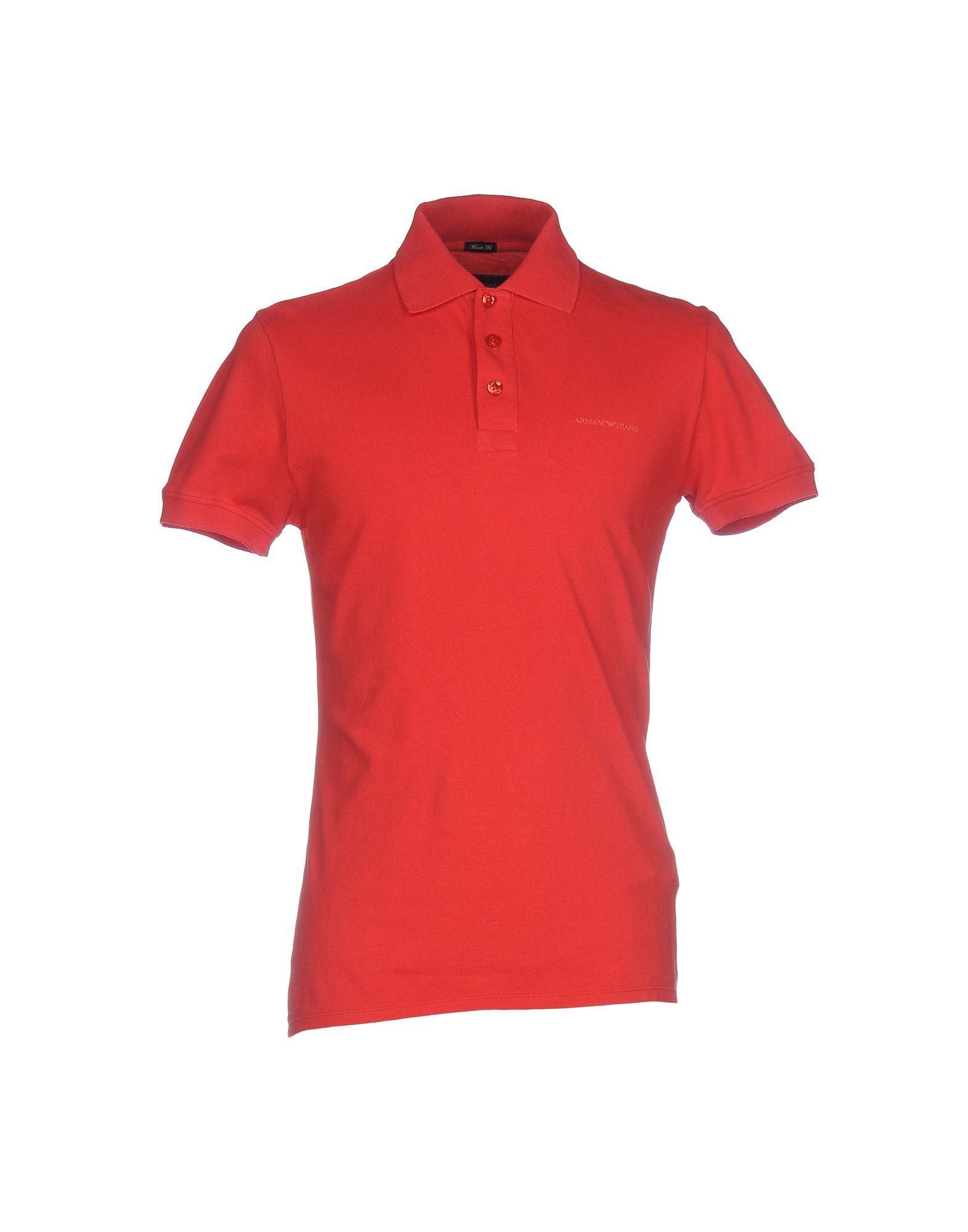 Armani Jeans Cotton Polo Shirt in Red for Men - Lyst