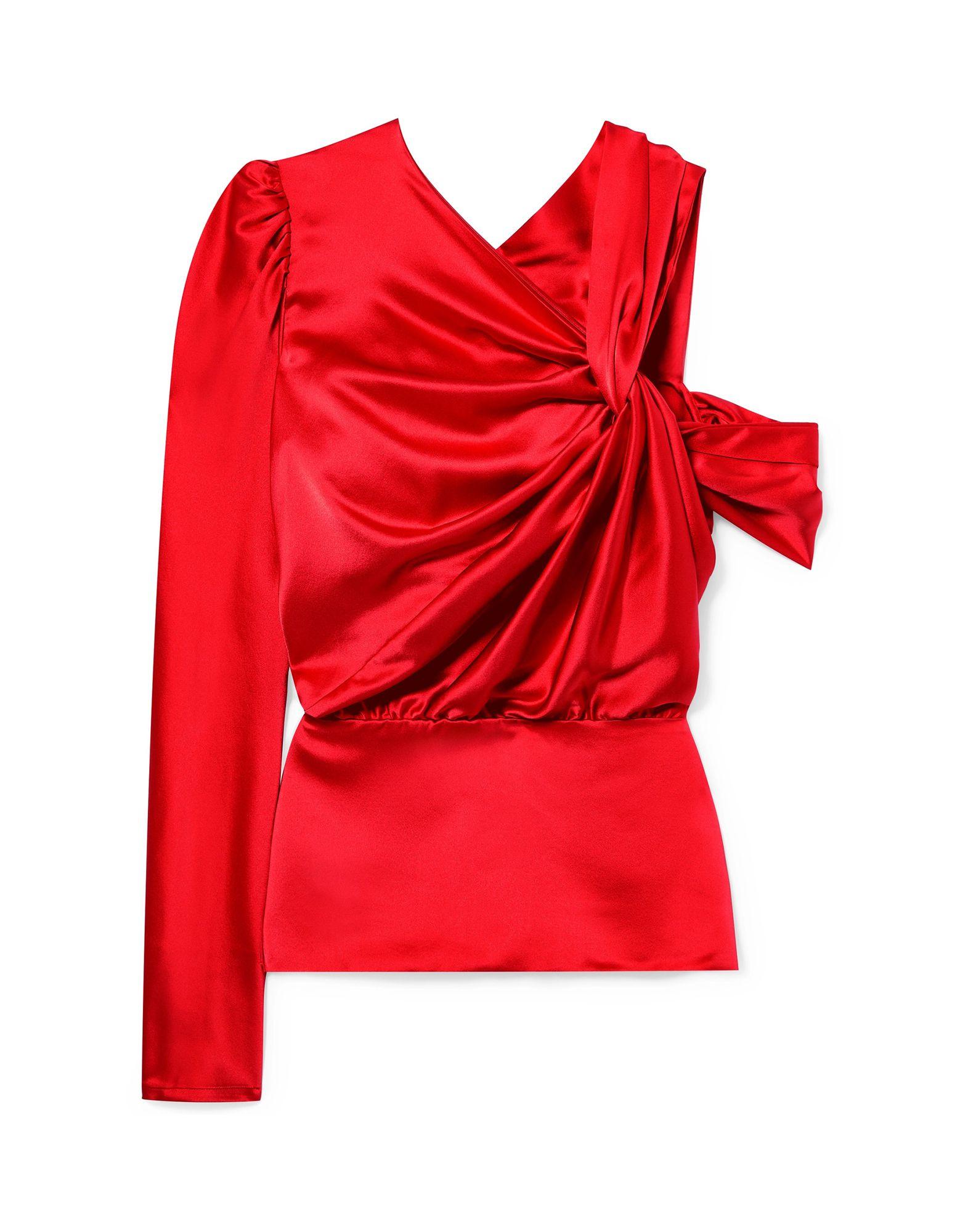 Silvia Tcherassi Brina Twisted Silk-charmeuse Blouse in Red - Lyst