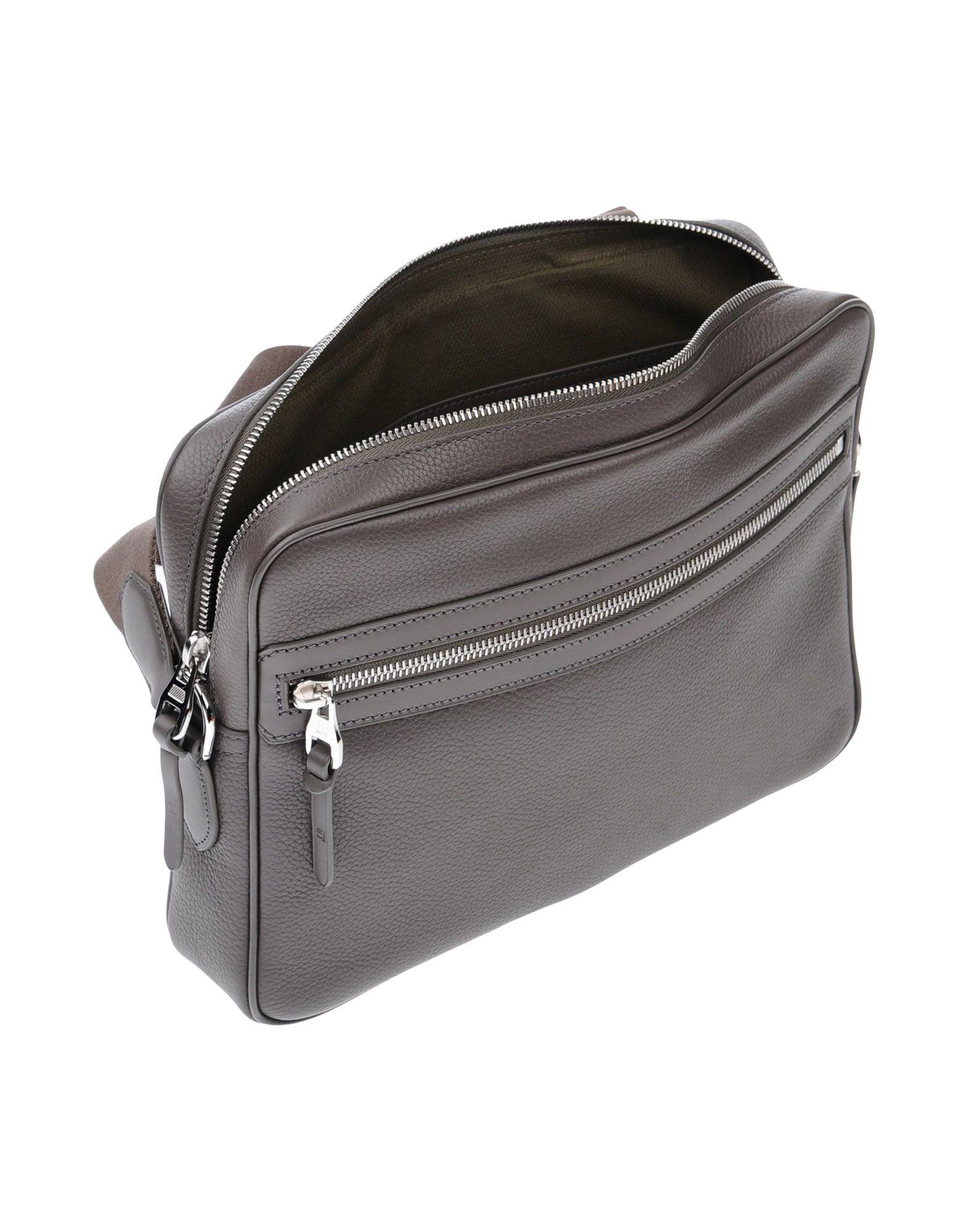 Dunhill Leather Cross-body Bags in Grey (Gray) - Lyst