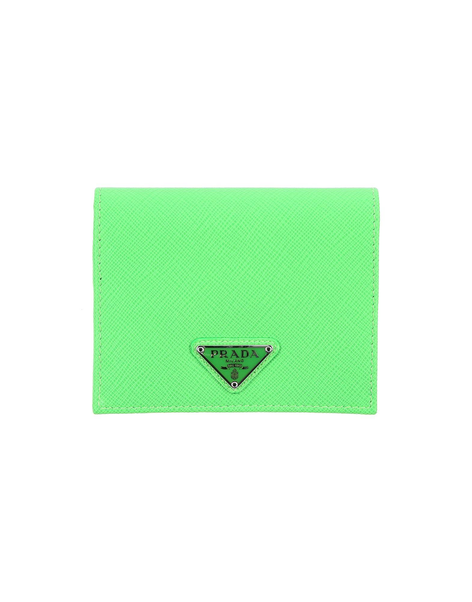 prada neon wallet