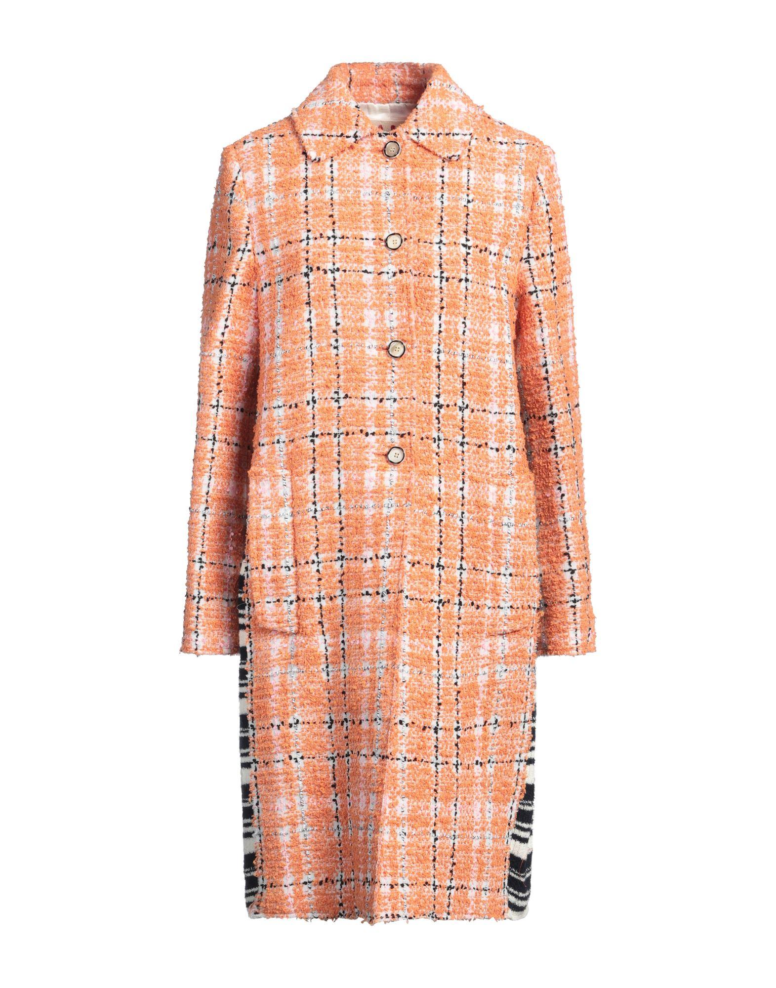 【関税・送料込み】MARNI COATS ORANGE BLEND STRIPE COAT marni-crinkled-nylon-blend-