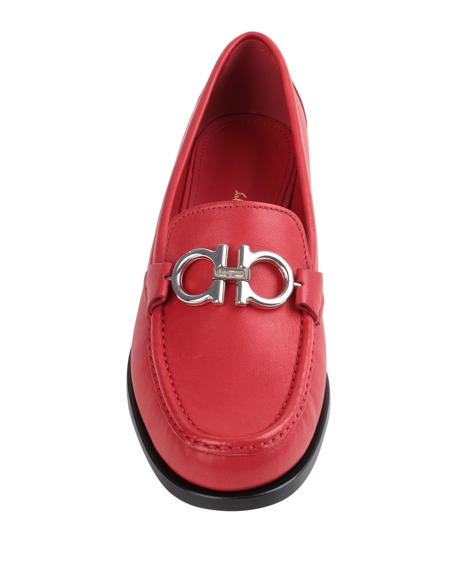 Ferragamo Leather Loafer in Red Lyst