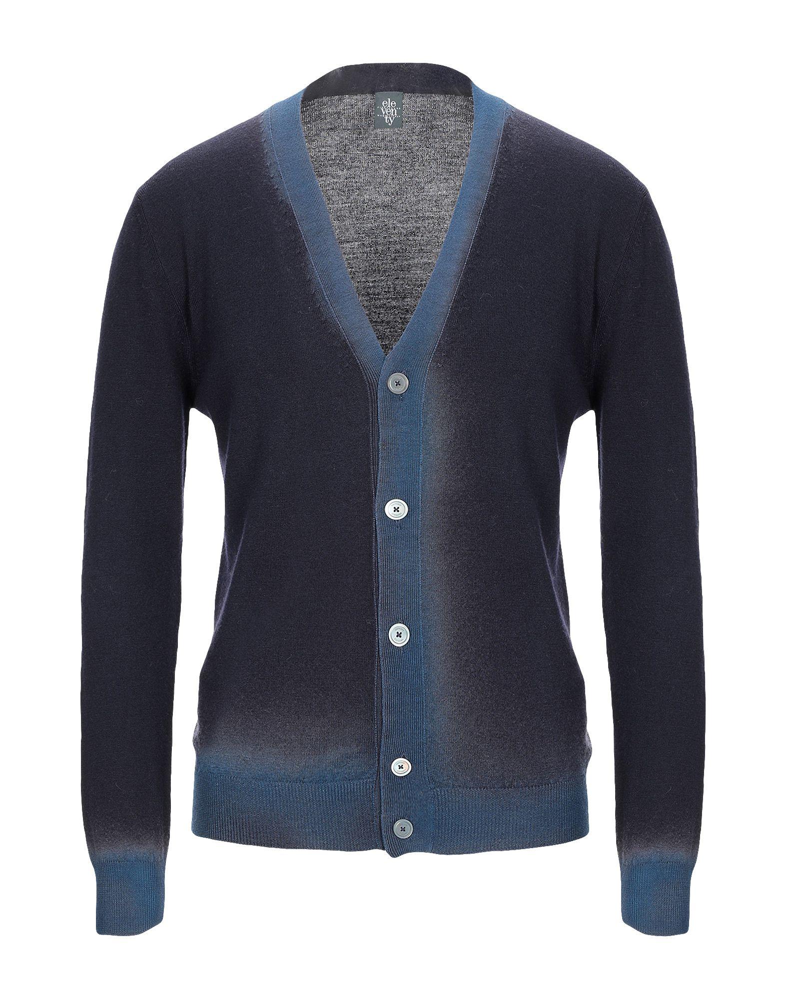 Eleventy Wool Cardigan in Dark Blue (Blue) for Men Lyst
