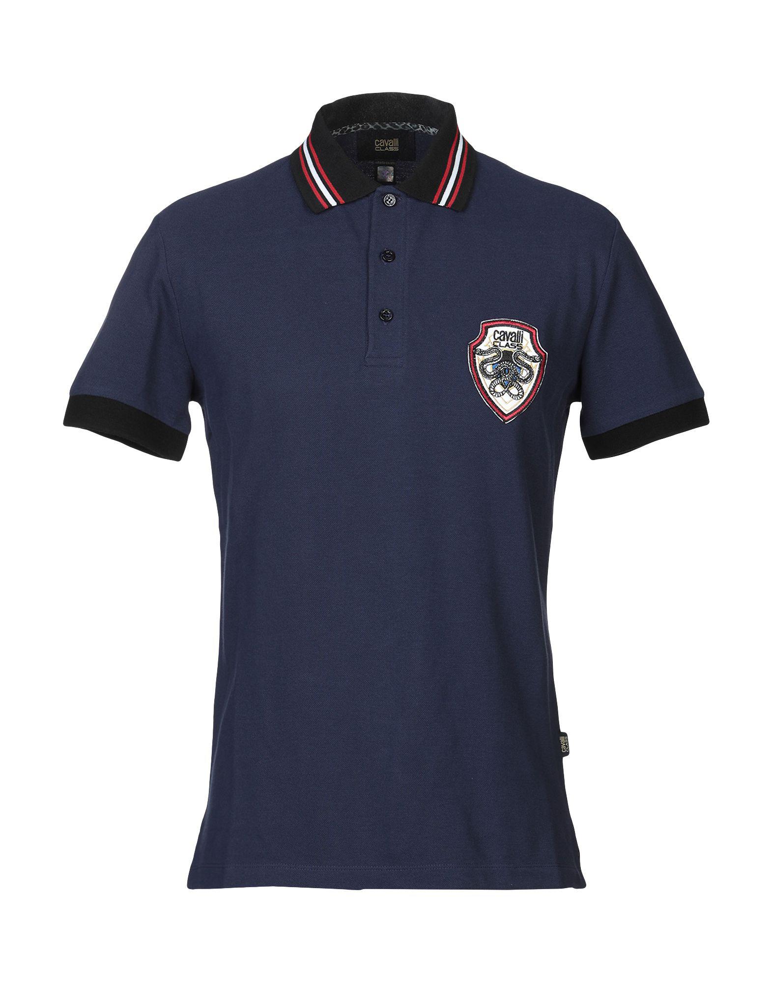 Class Roberto Cavalli Cotton Polo Shirt in Dark Blue (Blue) for Men - Lyst