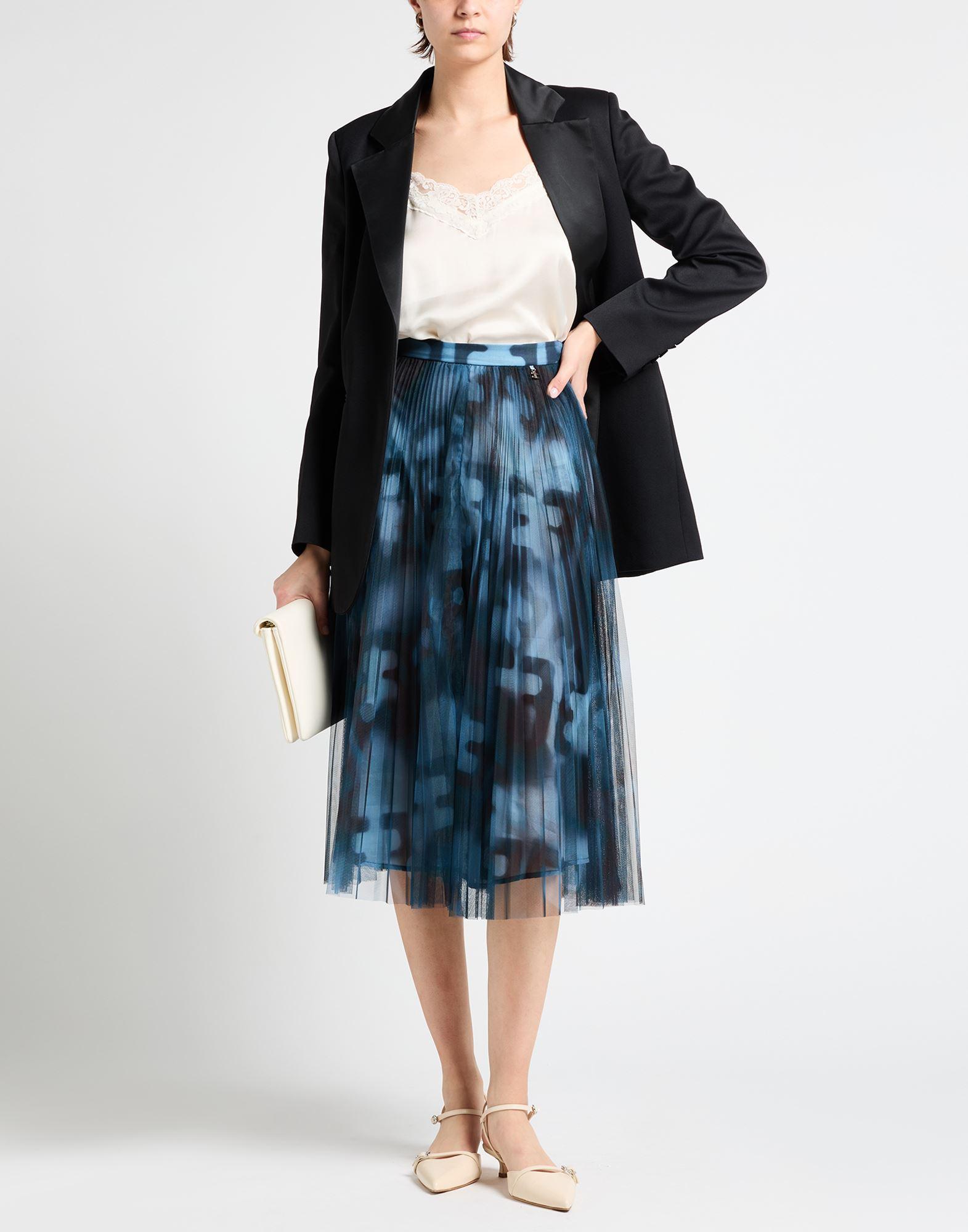 Elisabetta Franchi Midi Skirt in Blue | Lyst