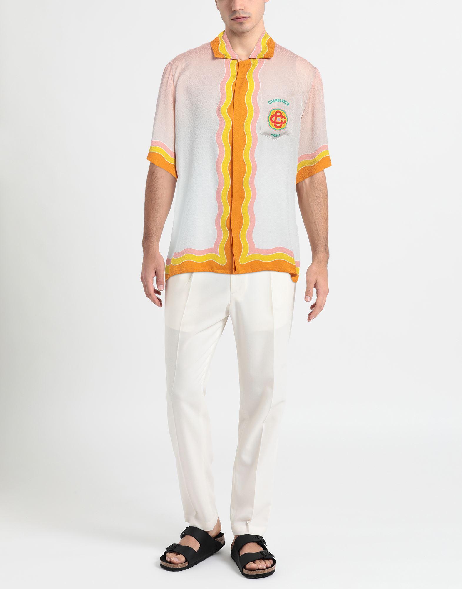 CASABLANCA Shirt Silk in Orange for Men | Lyst