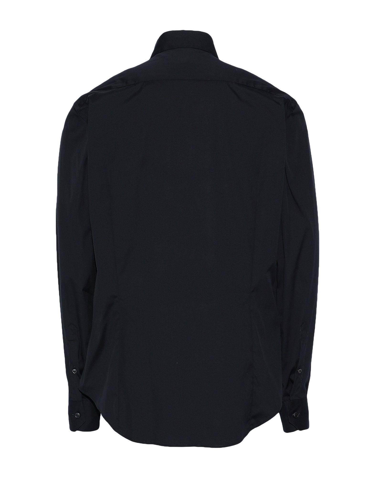 Giorgio Armani Cotton Shirt in Black for Men - Lyst
