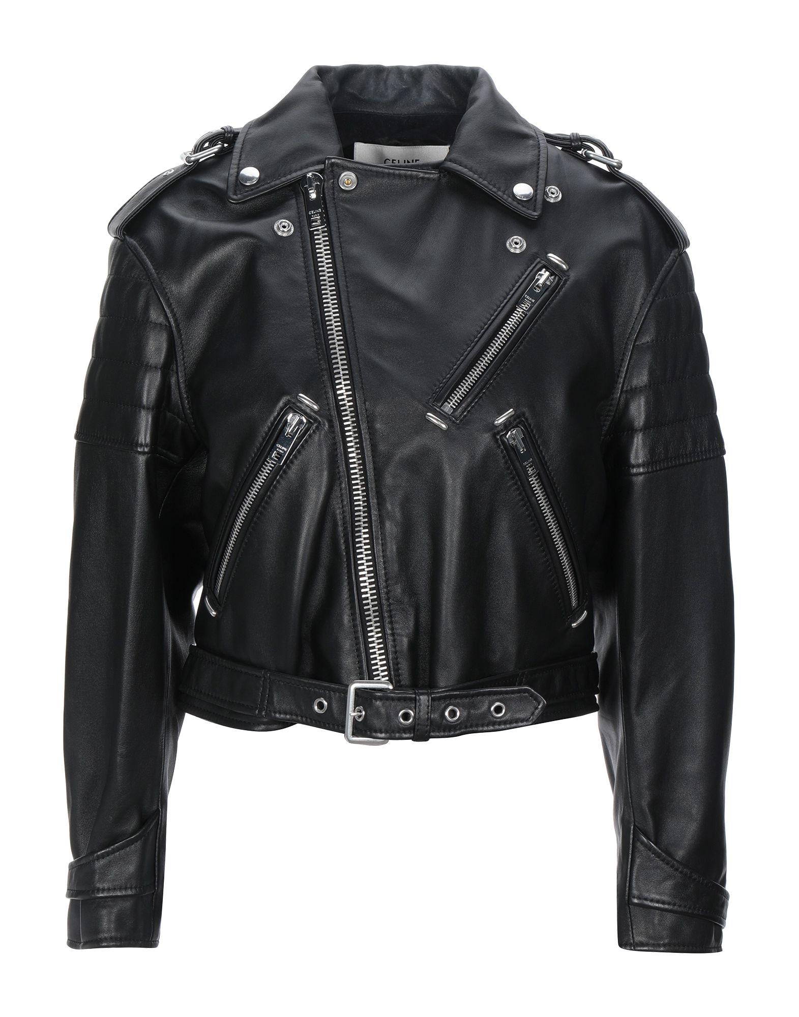 Celine Leather Jacket in Black - Lyst