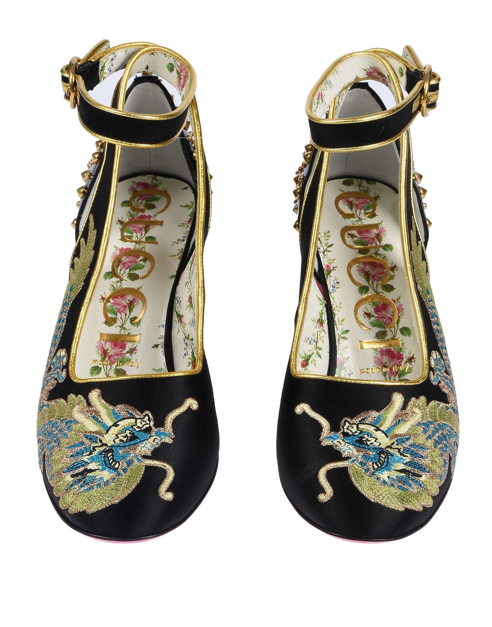 Gucci Satin Court in Black - Lyst