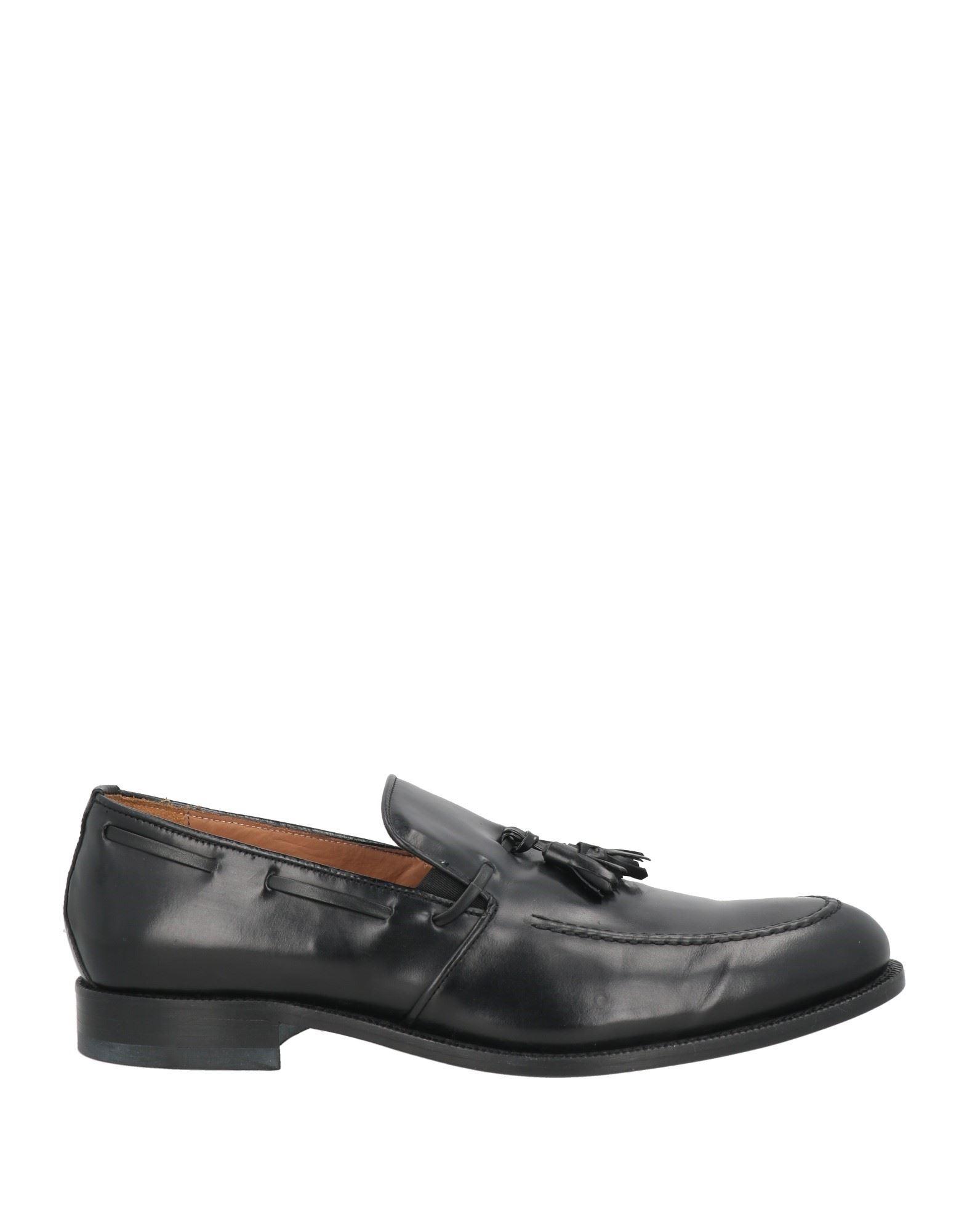 Mercanti Fiorentini Black Leather Penny Loafers display picture 1