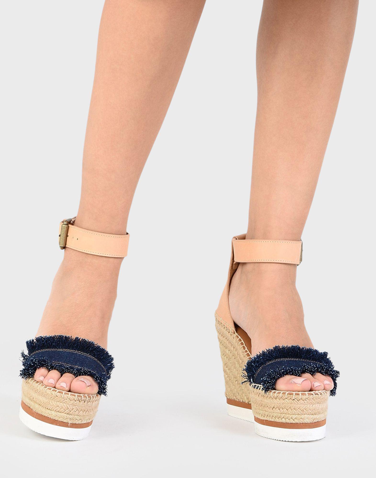 frayed wedge see by chloe