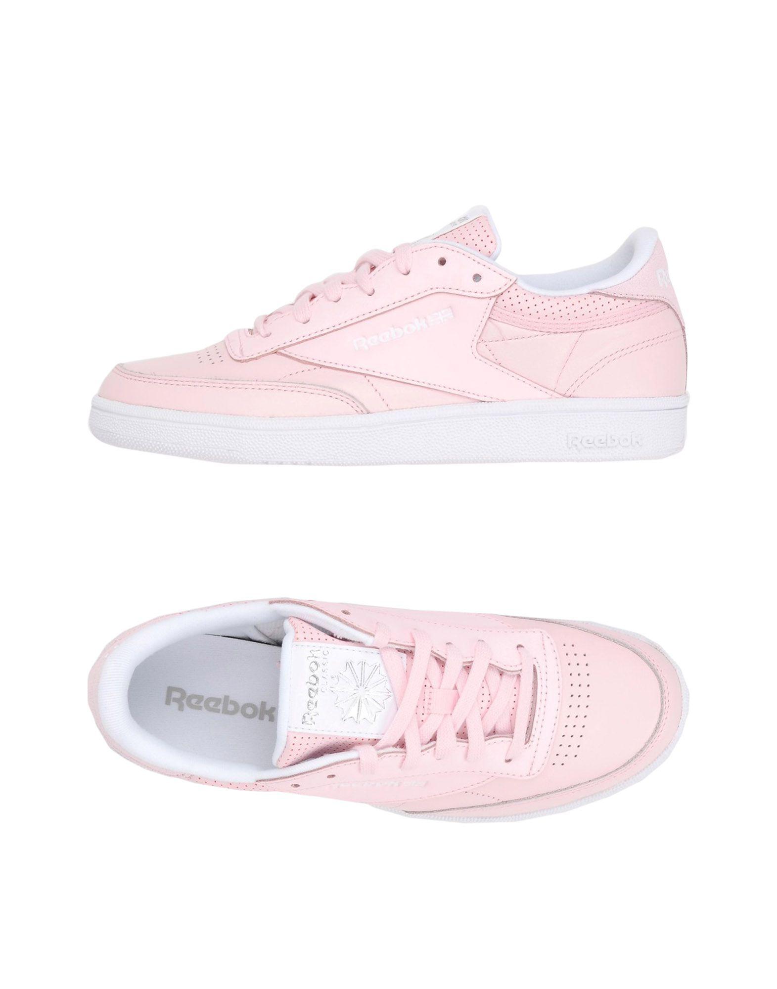 reebok pink leather trainers