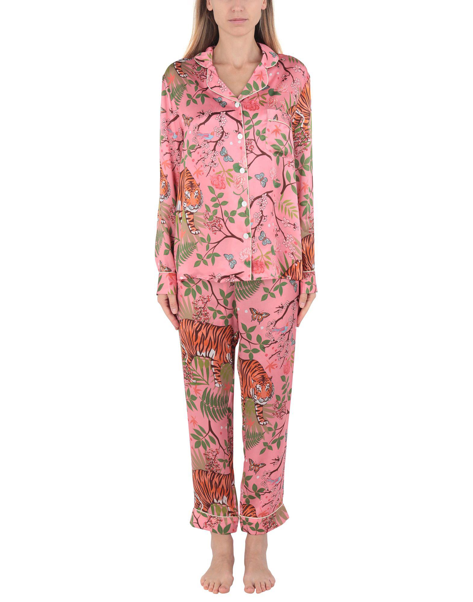 Karen Mabon Satin Sleepwear in Pink - Lyst