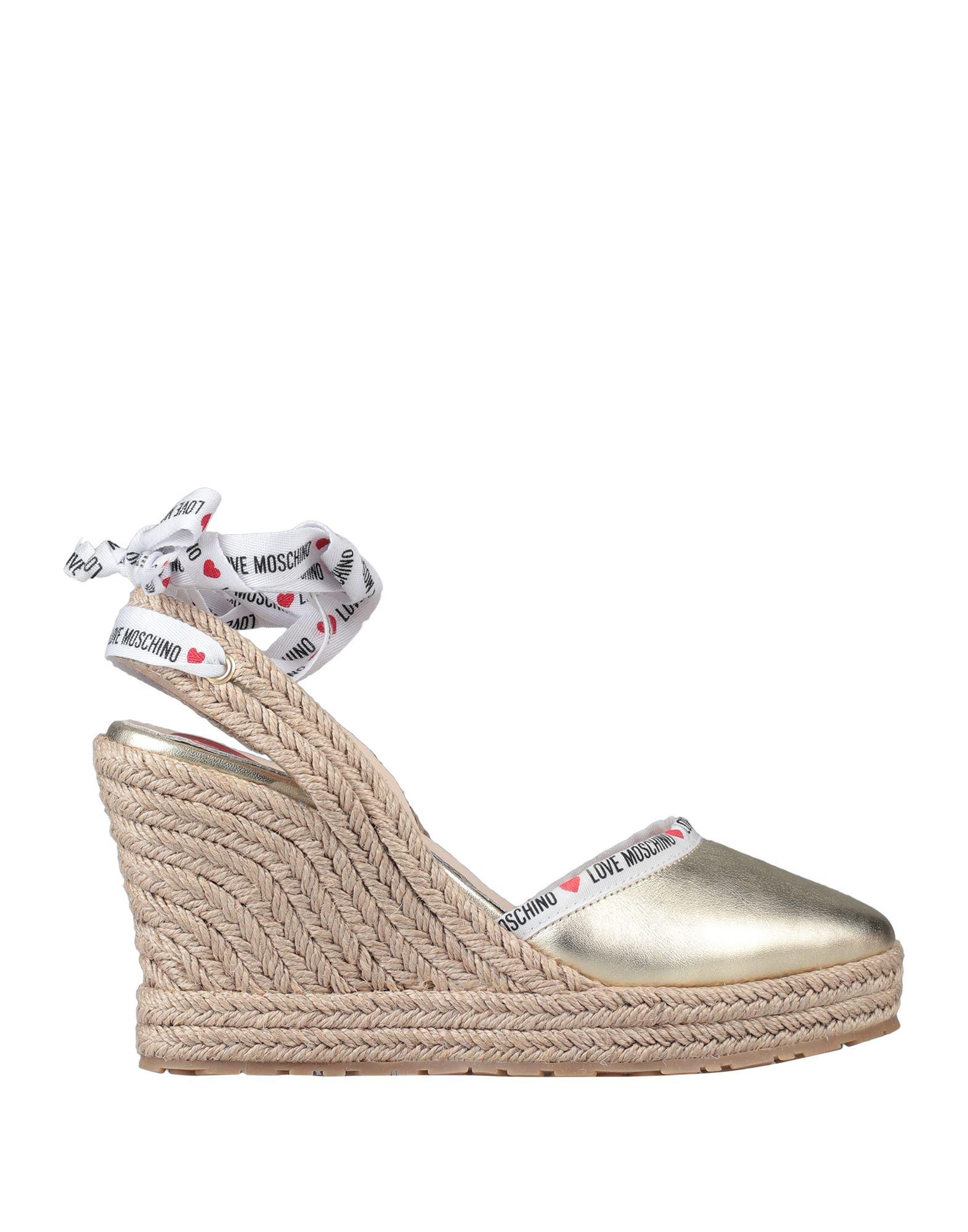 Love Moschino Leather Espadrilles in Gold (Metallic) - Lyst
