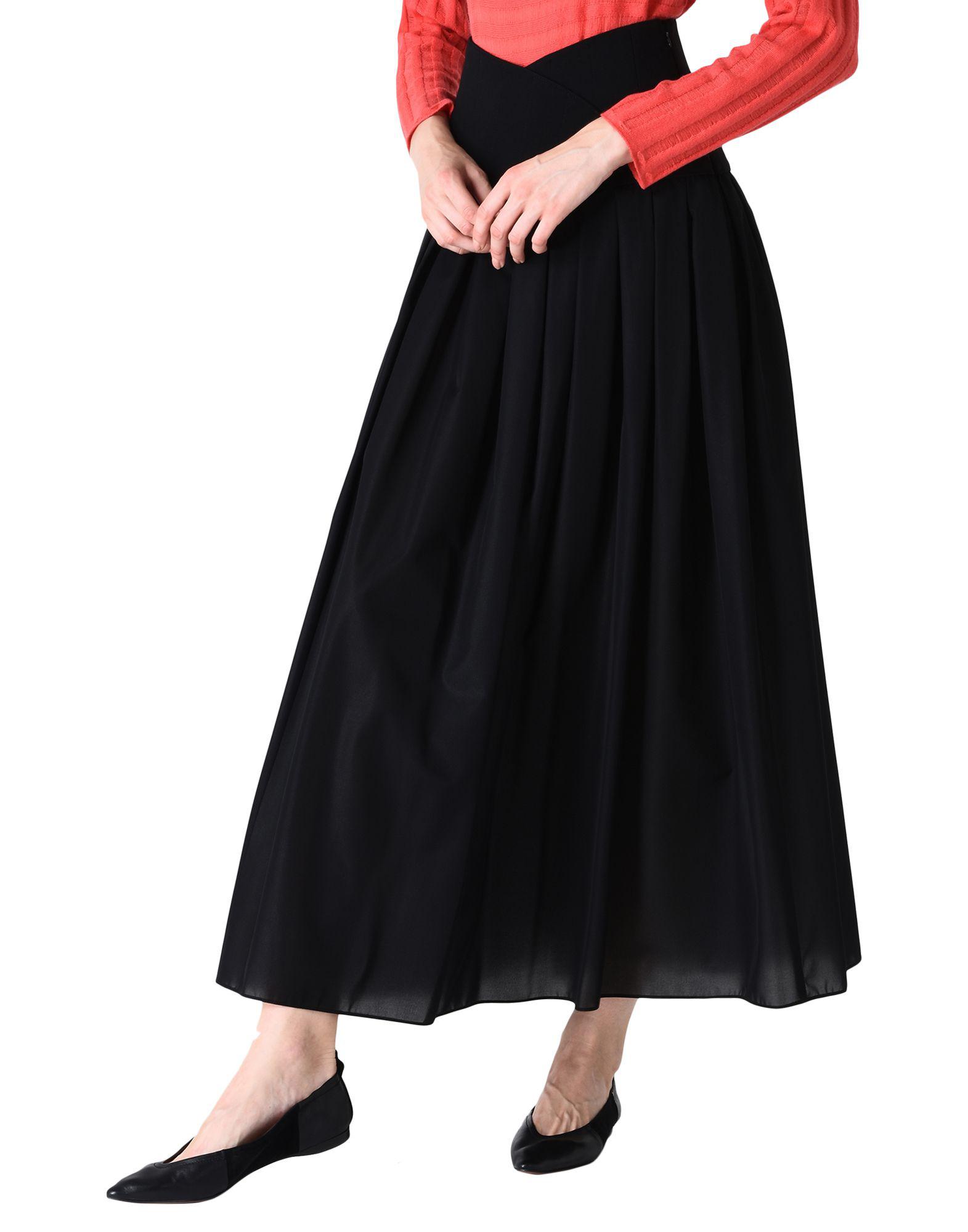 Giorgio Armani Wool 3/4 Length Skirt in Black - Lyst