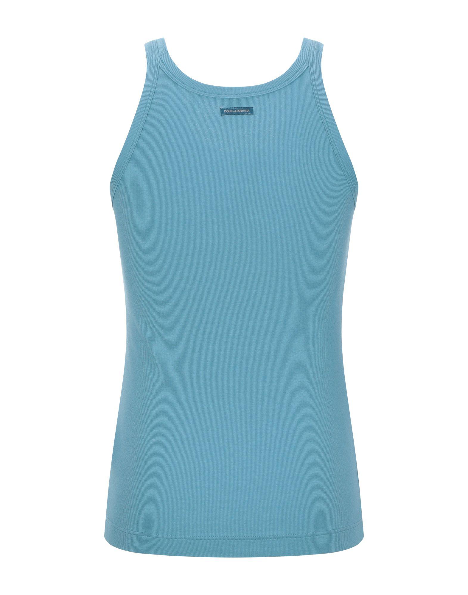 Dolce & Gabbana Cotton Sleeveless Undershirt in Pastel Blue (Blue) for