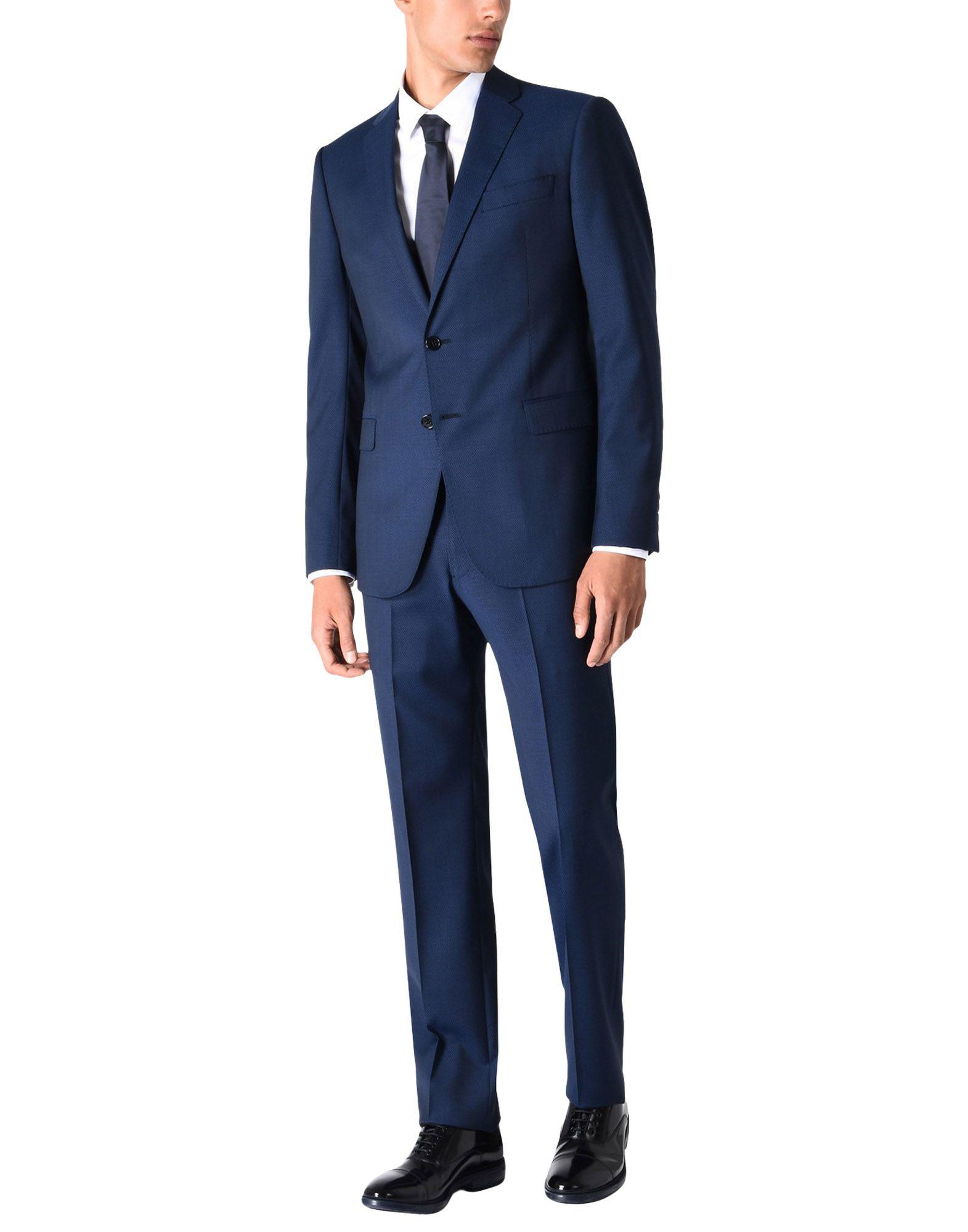 Emporio Armani Wool Suit in Dark Blue (Blue) for Men - Lyst