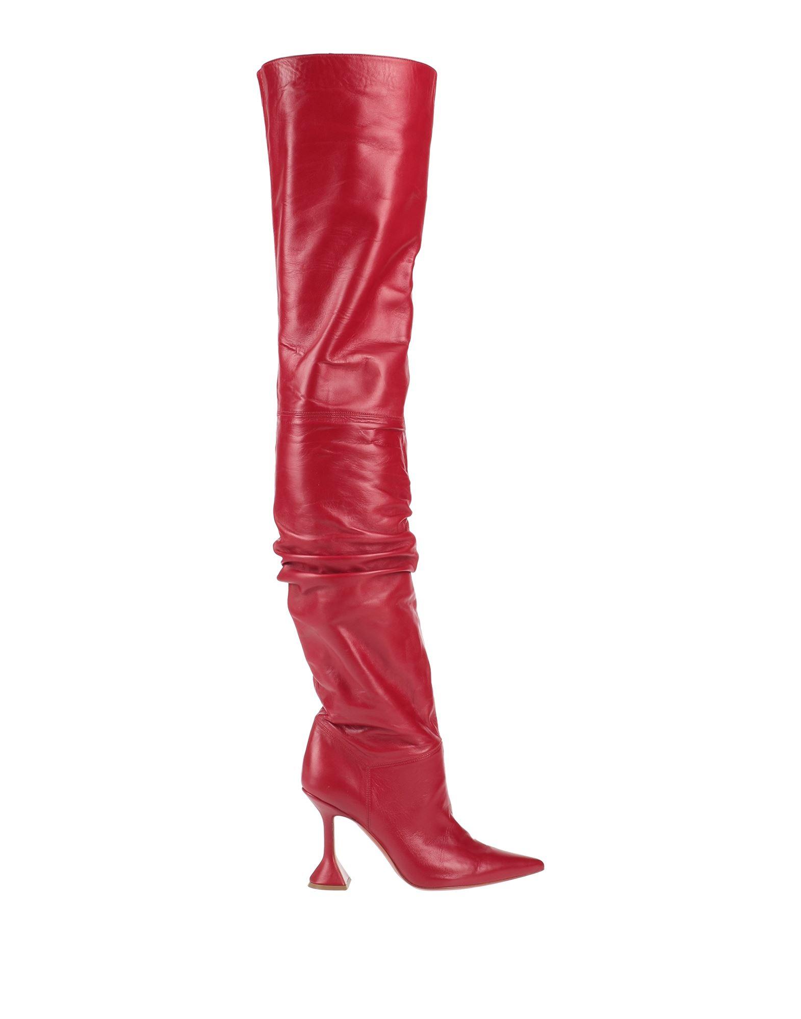 AMINA MUADDI Knee Boots in Red | Lyst