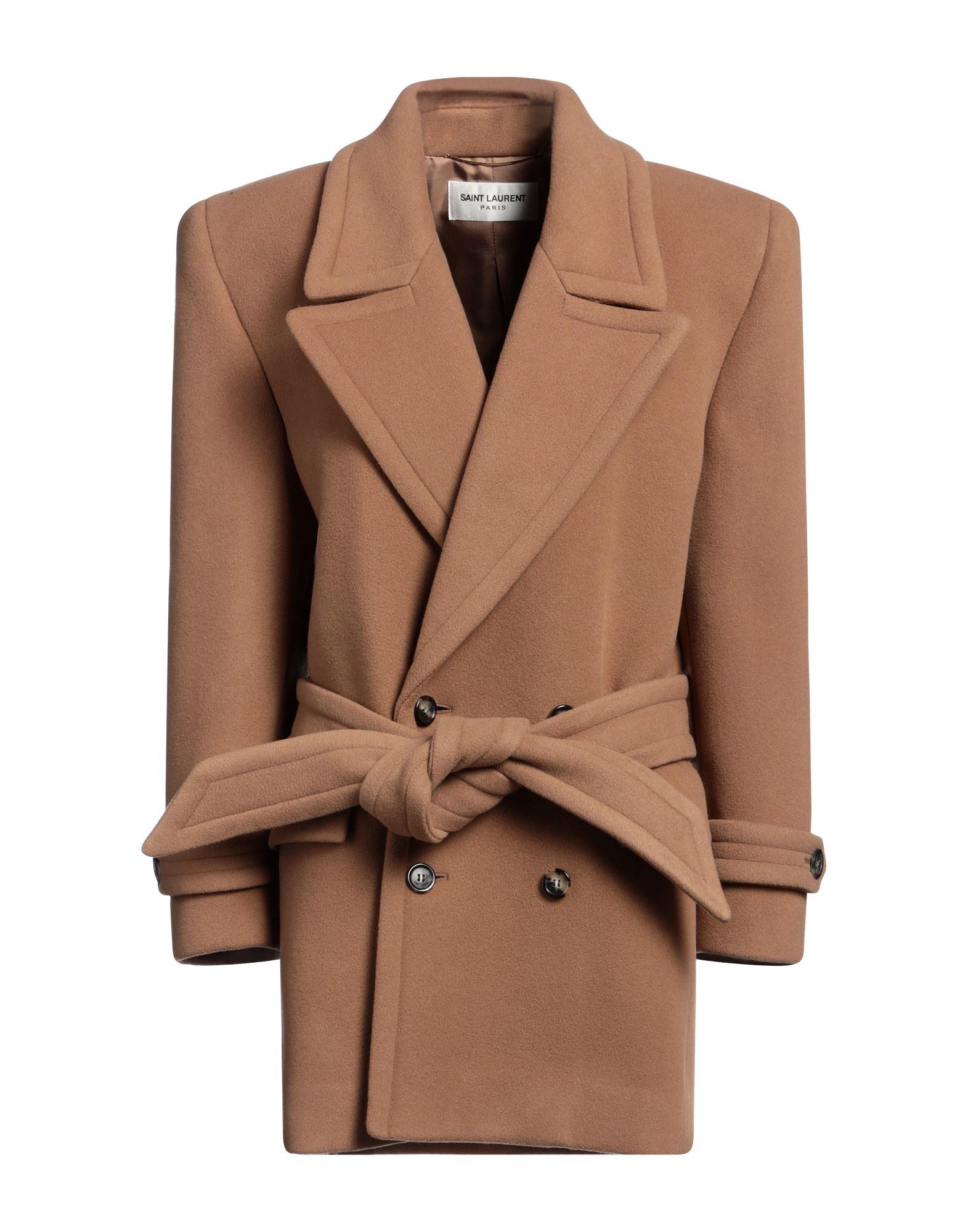 Saint Laurent Coat in Brown | Lyst UK
