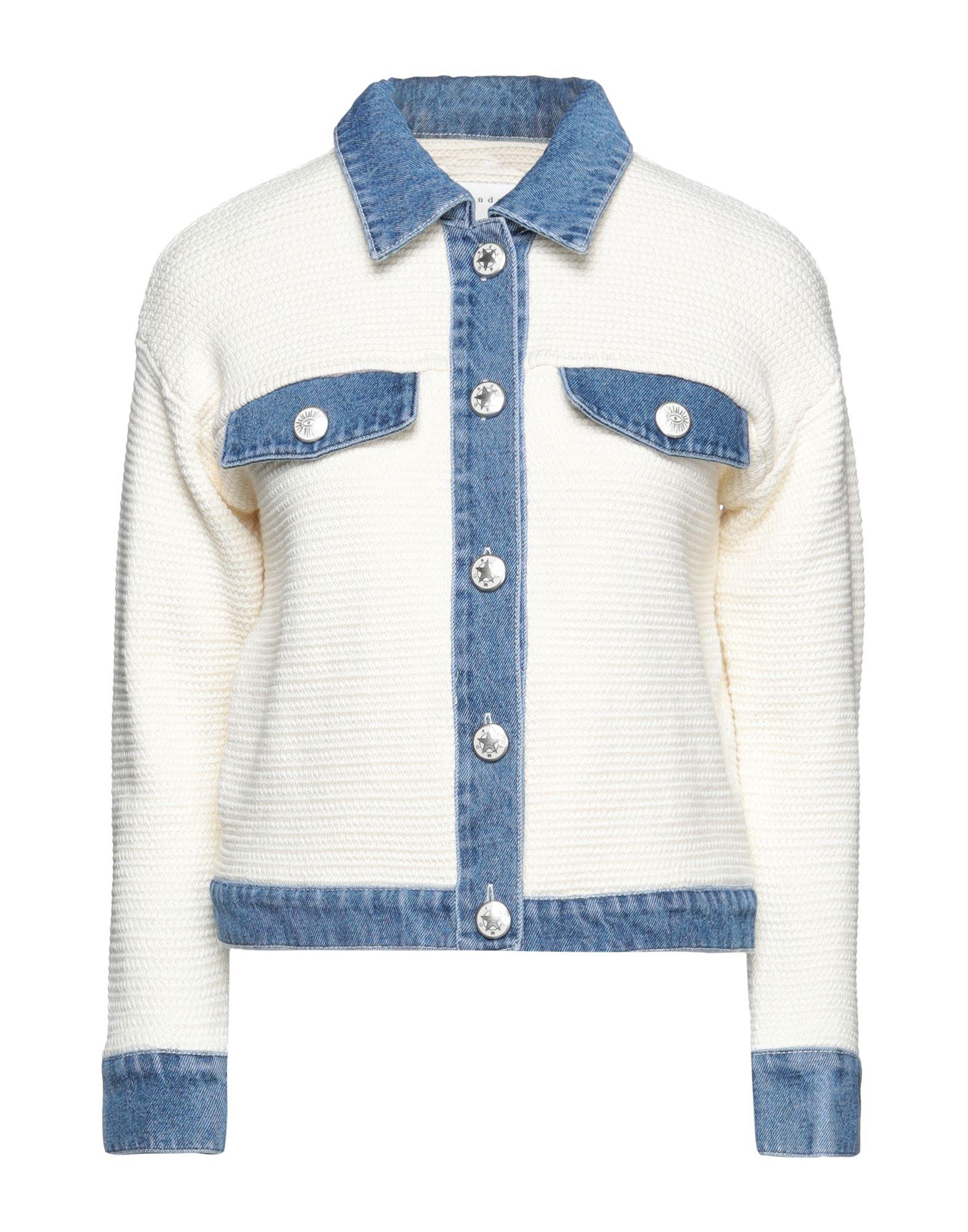 Sandro Denim Jacket in White | Lyst