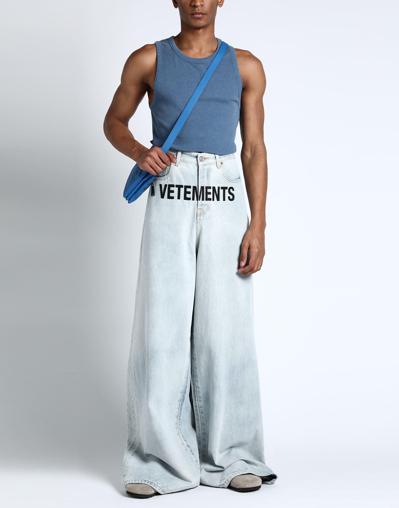 Pantalon VETEMENTS Denim Biker Coupe Runwear, Bleu, Taille S, Neuf Avec étiquettes