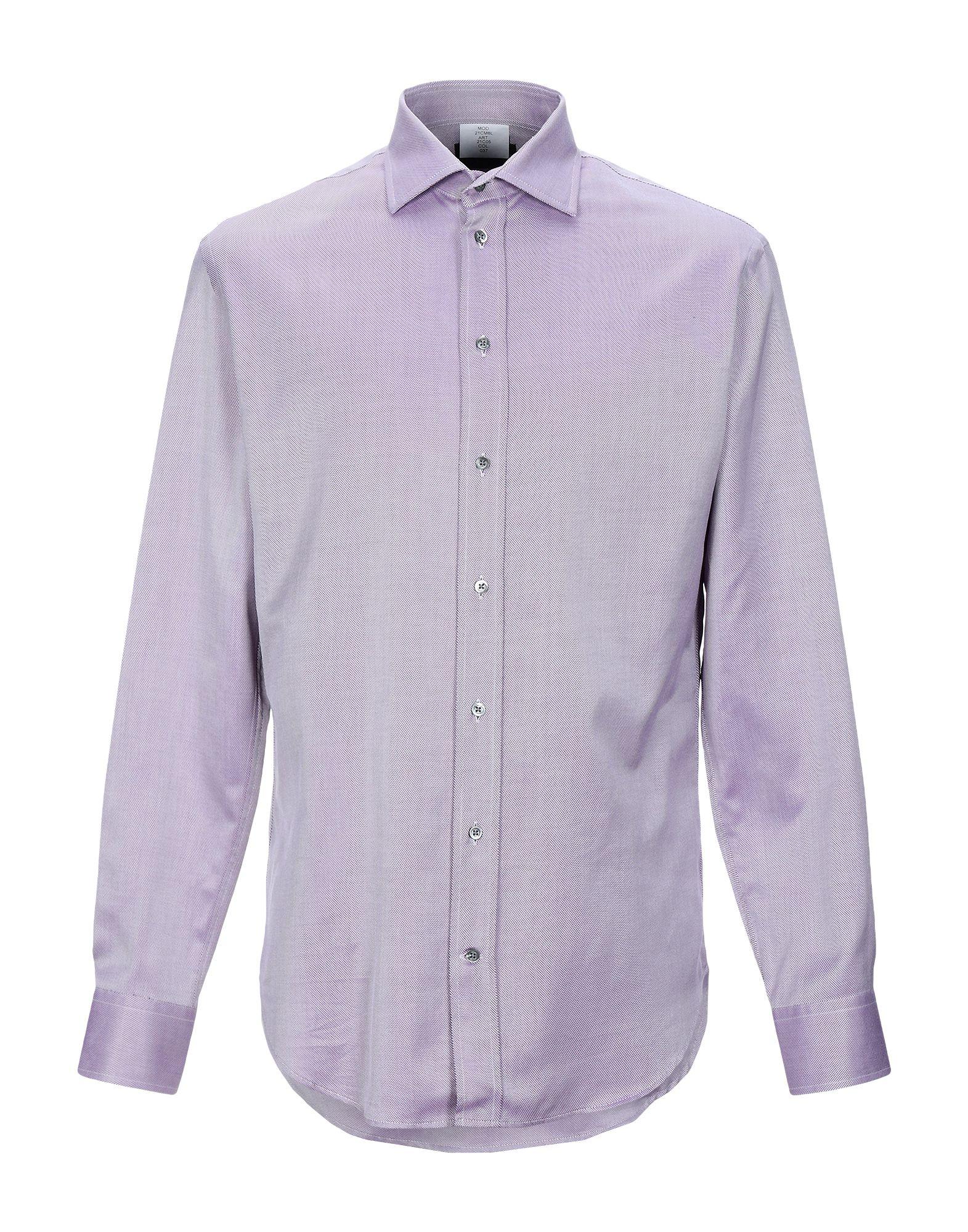 Emporio Armani Cotton Shirt in Mauve (Purple) for Men - Lyst