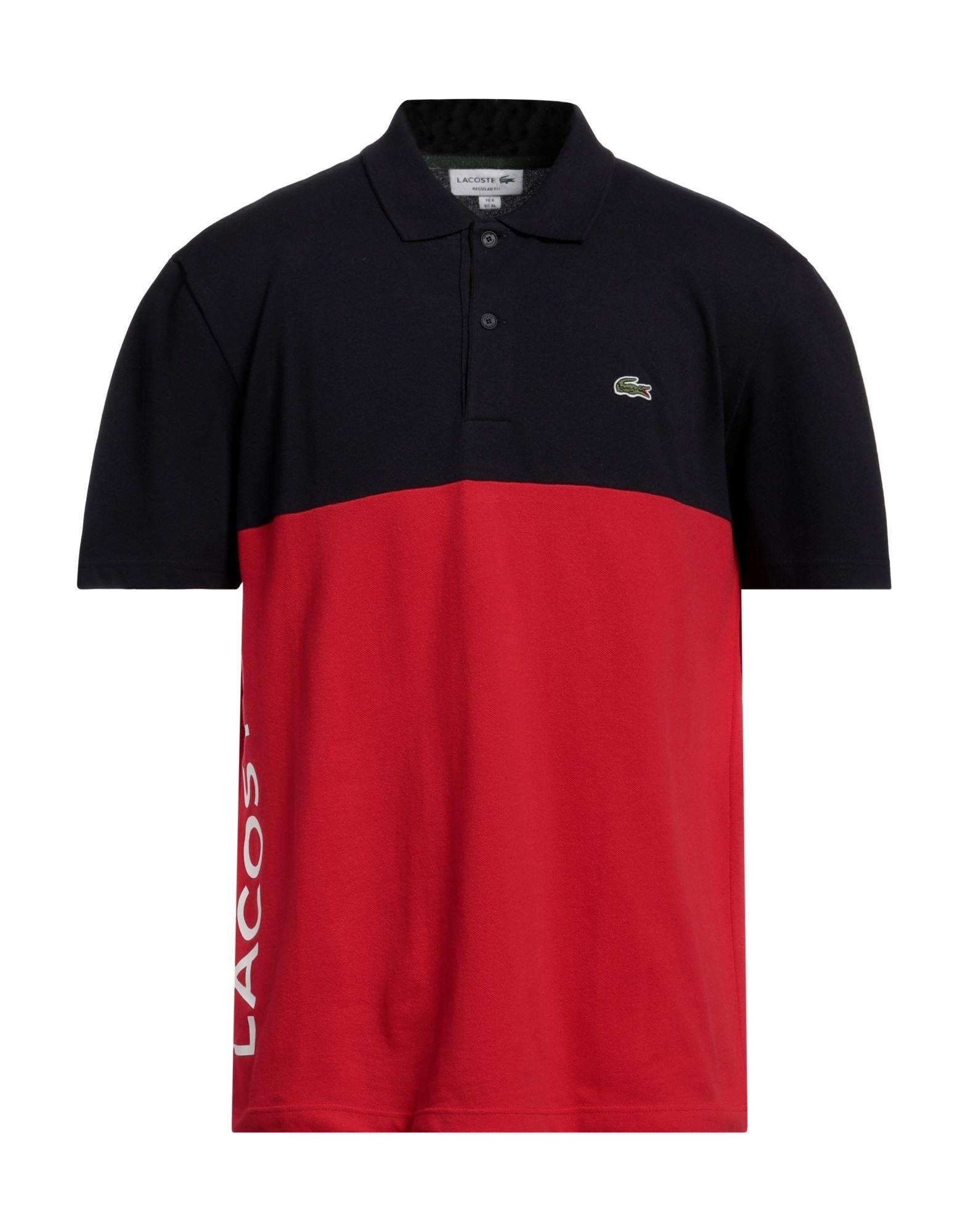 Red and hotsell black lacoste shirt