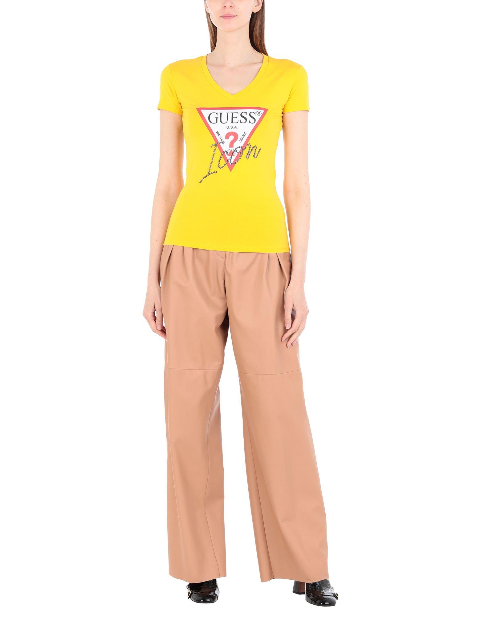 guess t shirt yellow