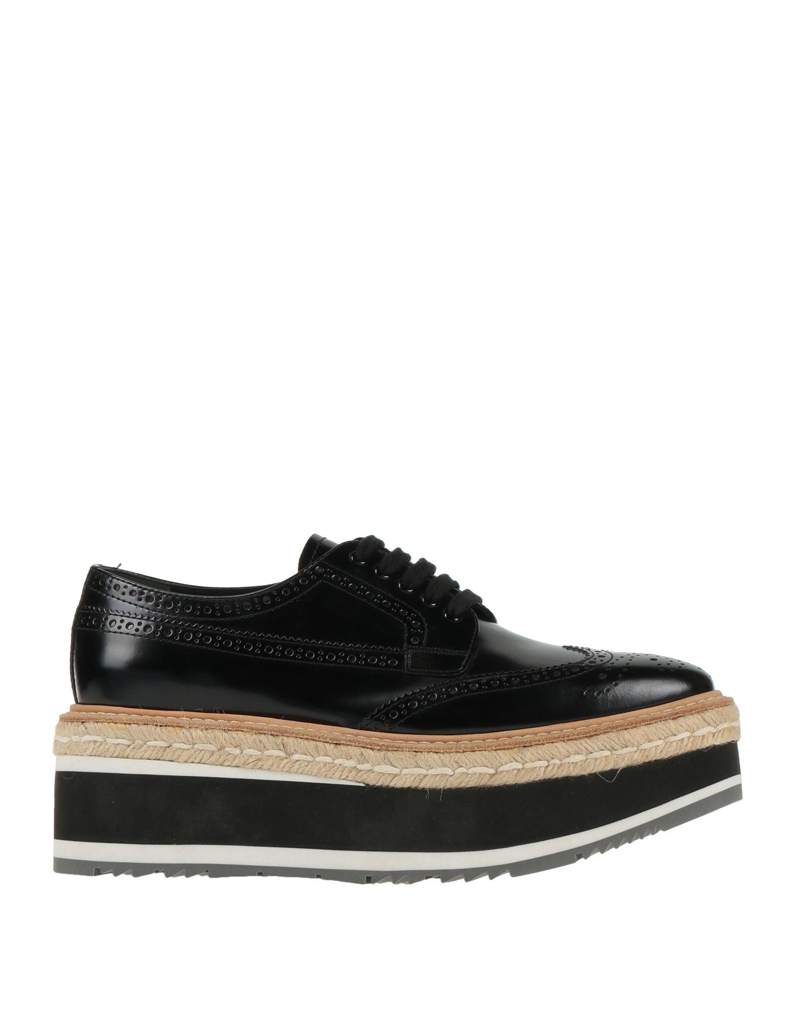 prada lace up flats