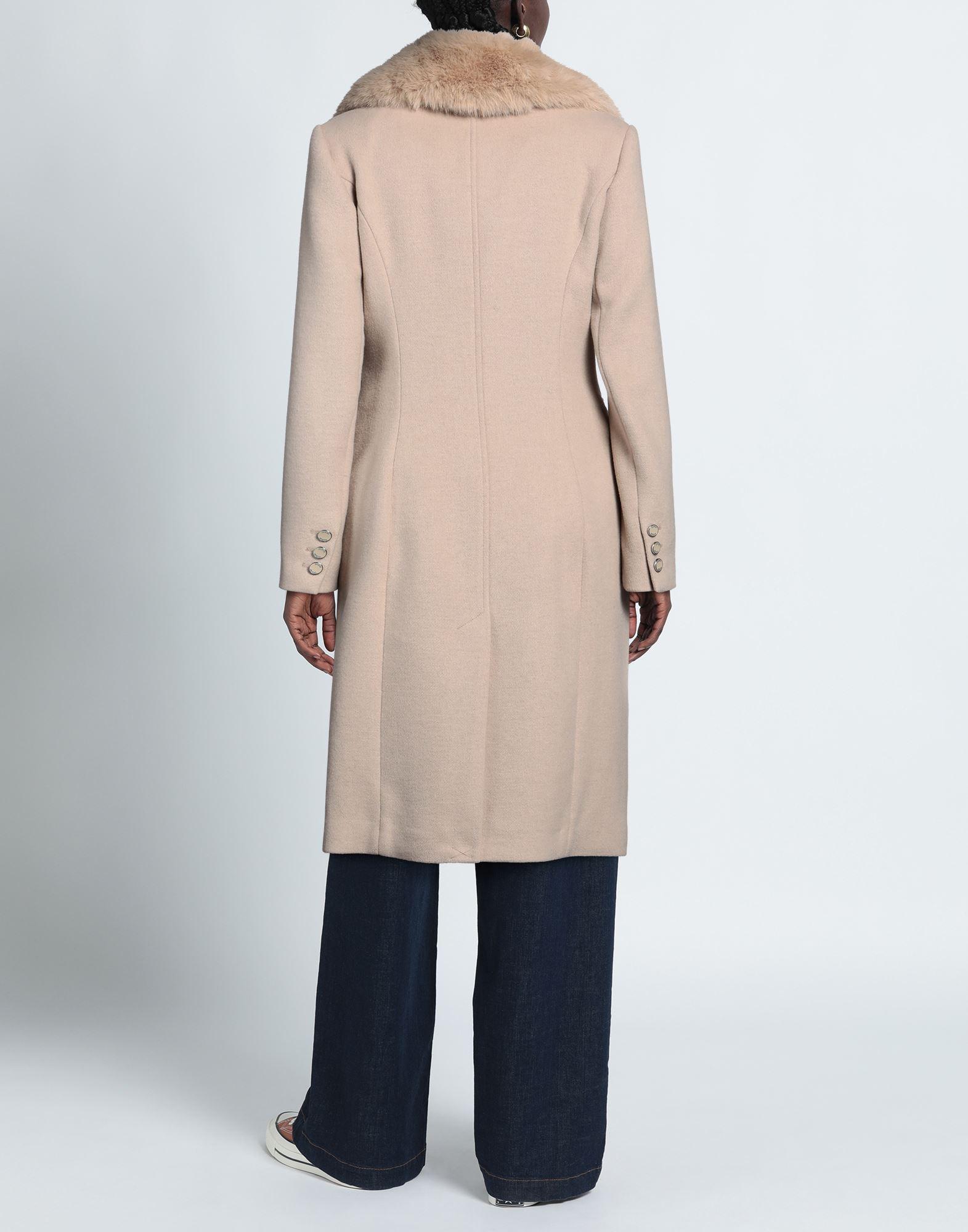 Faux Fur Guess Petite Coats Guess Coat In Natural Lyst UK