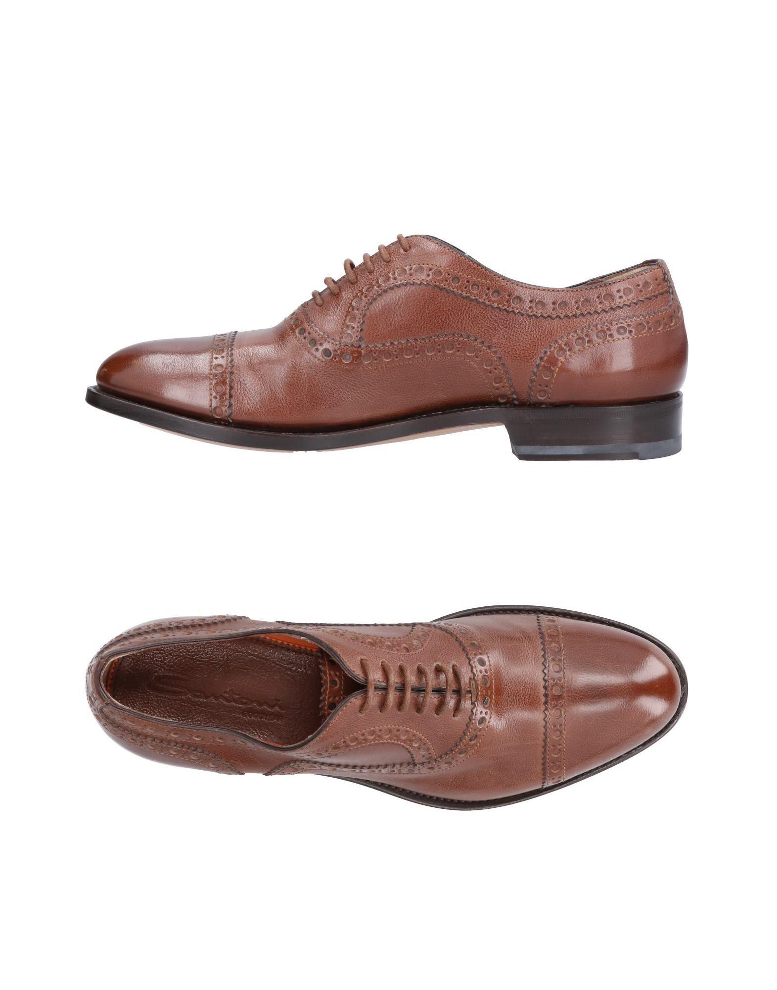 Santoni Leather Lace-up Shoe in Tan (Brown) for Men - Lyst