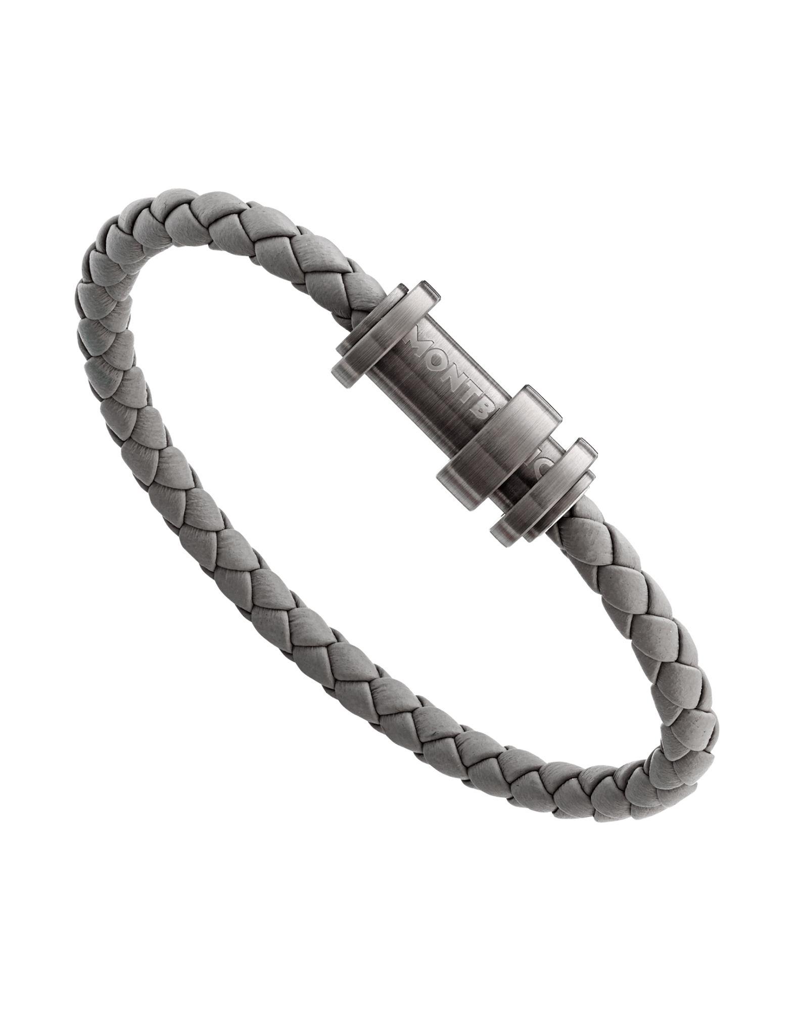 Montblanc Leather Bracelet in Grey (Gray) for Men - Lyst