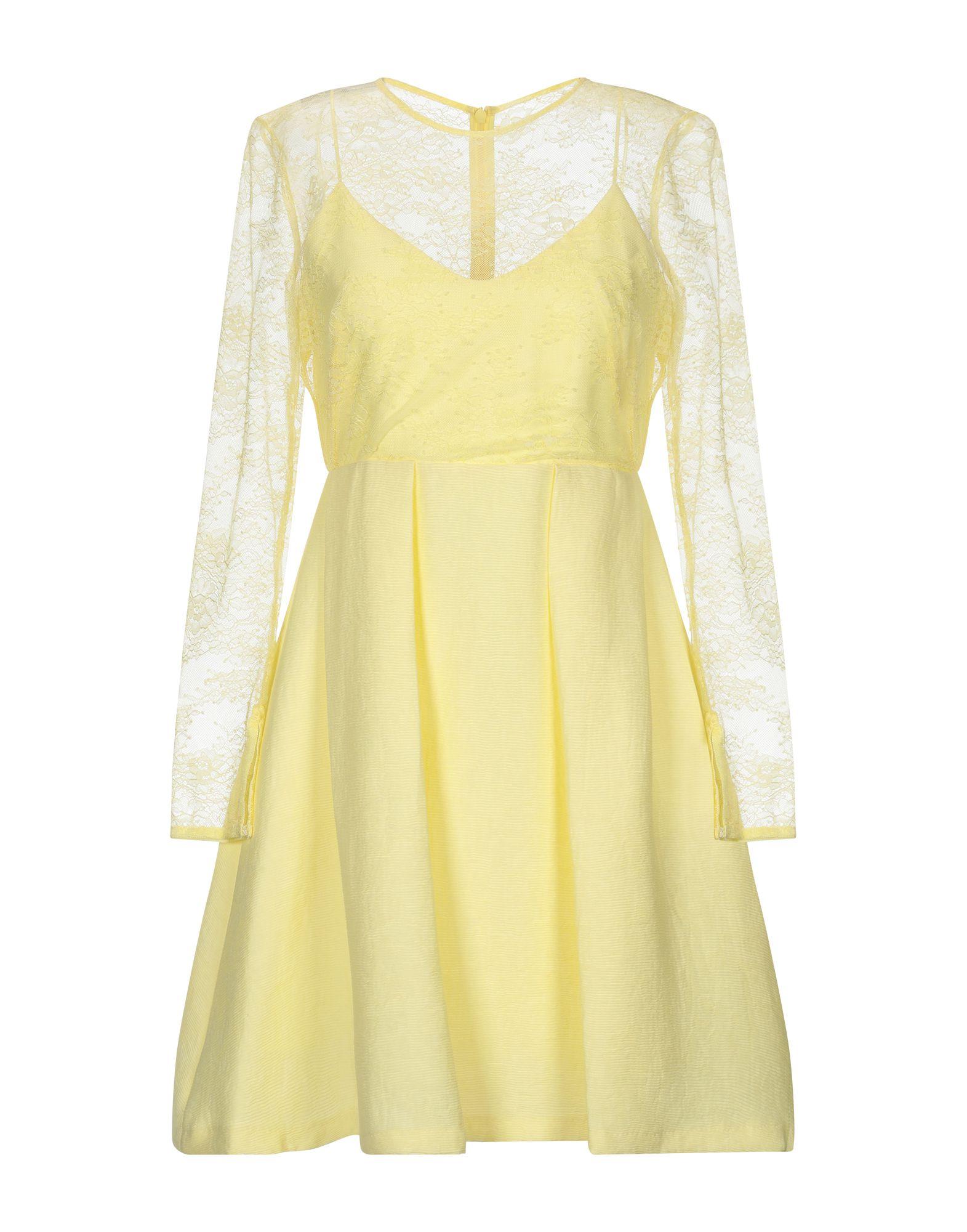 Sandro Lace Short Dress in Light Yellow (Yellow) - Lyst