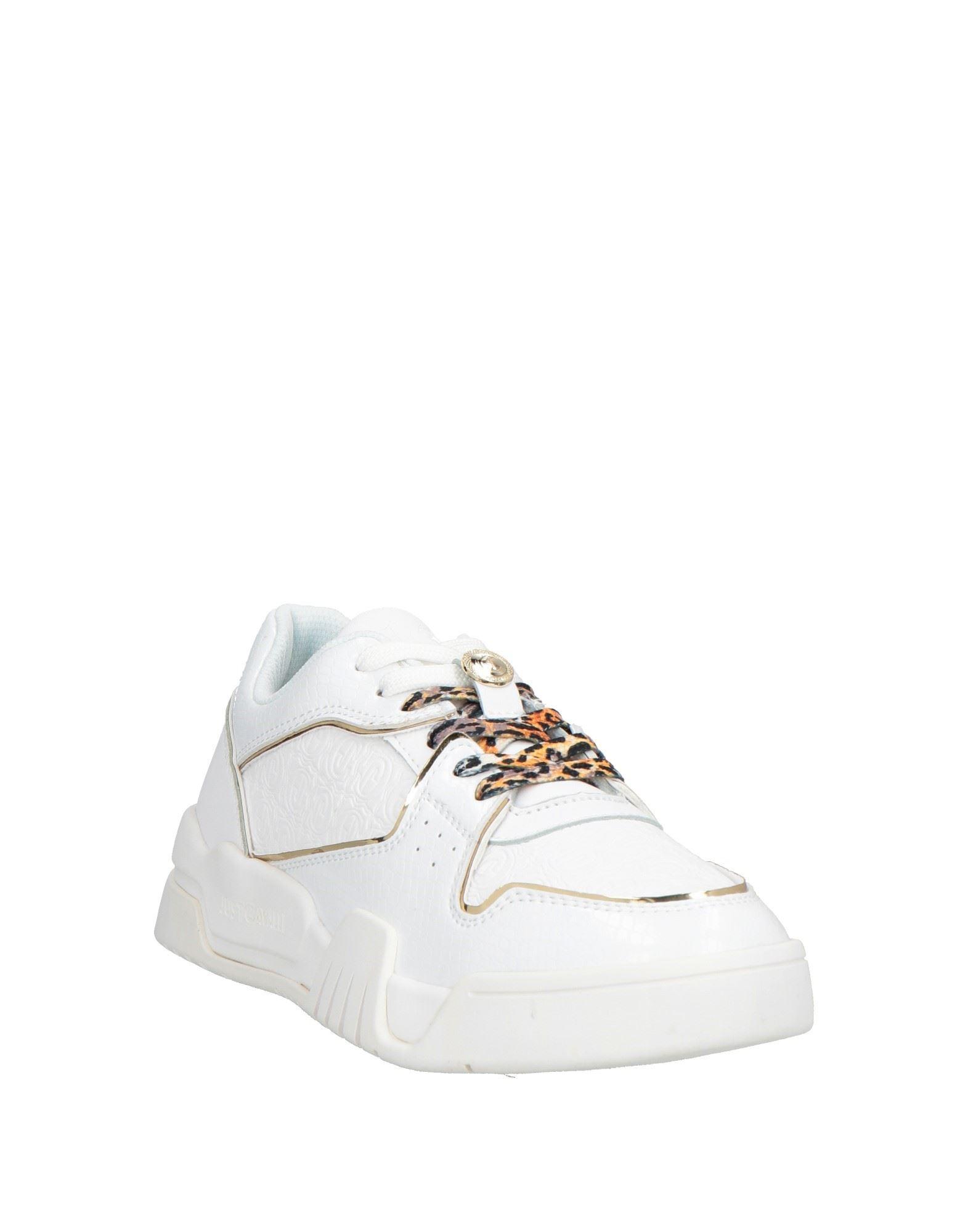 スニーカー JUST CAVALLI Woman Sneakers White 78RA3ST3ZPB00 003 Shop Just Cavalli Women White Solid Lace-up Sneakers Online