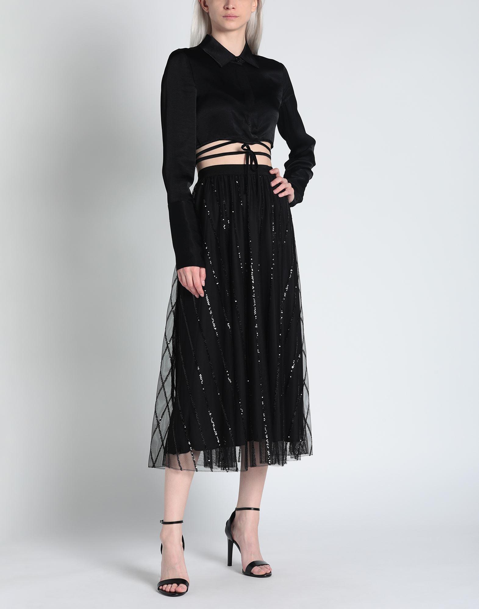 MAX&Co. Tulle Midi Skirt in Black | Lyst