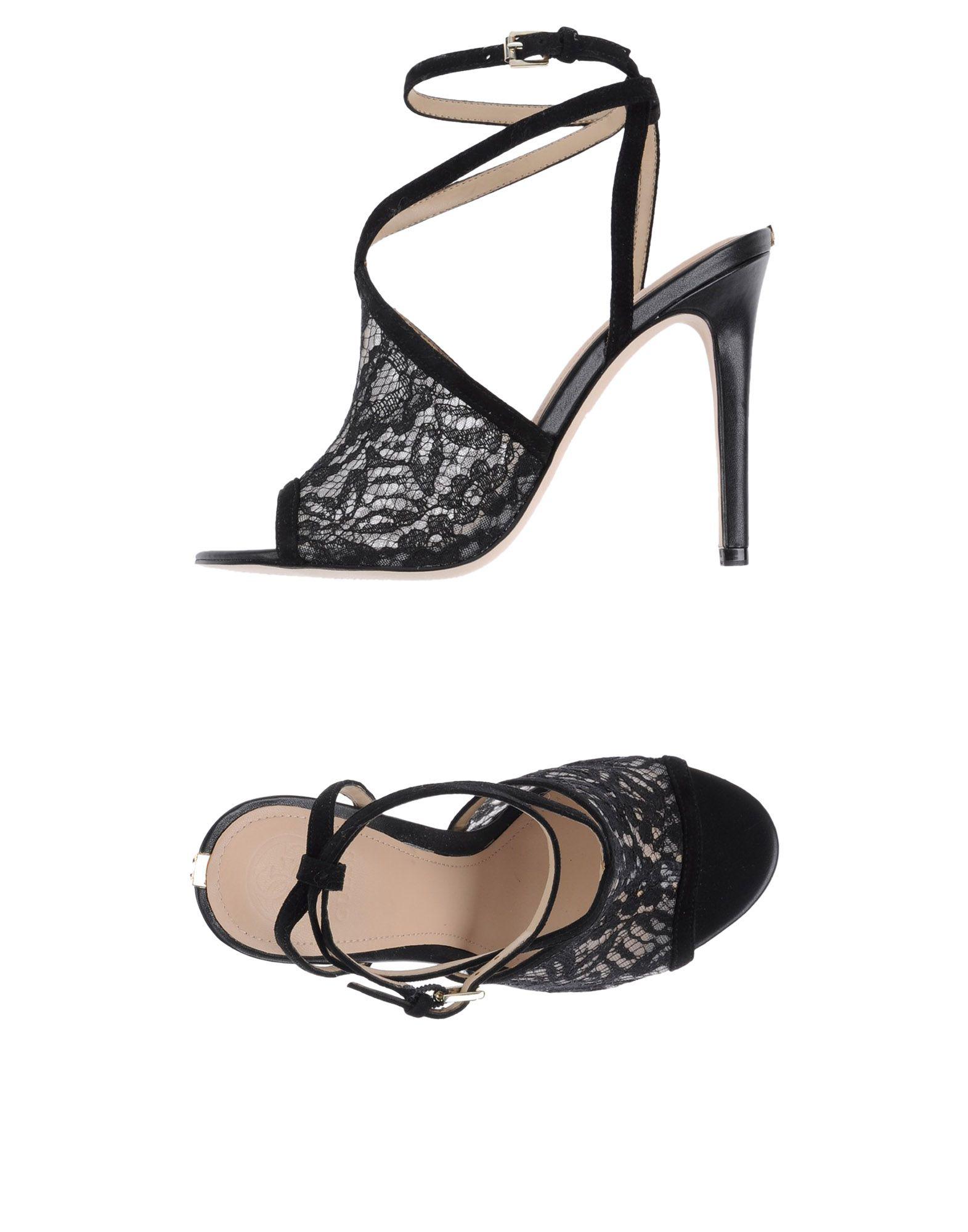 guess black high heel sandals