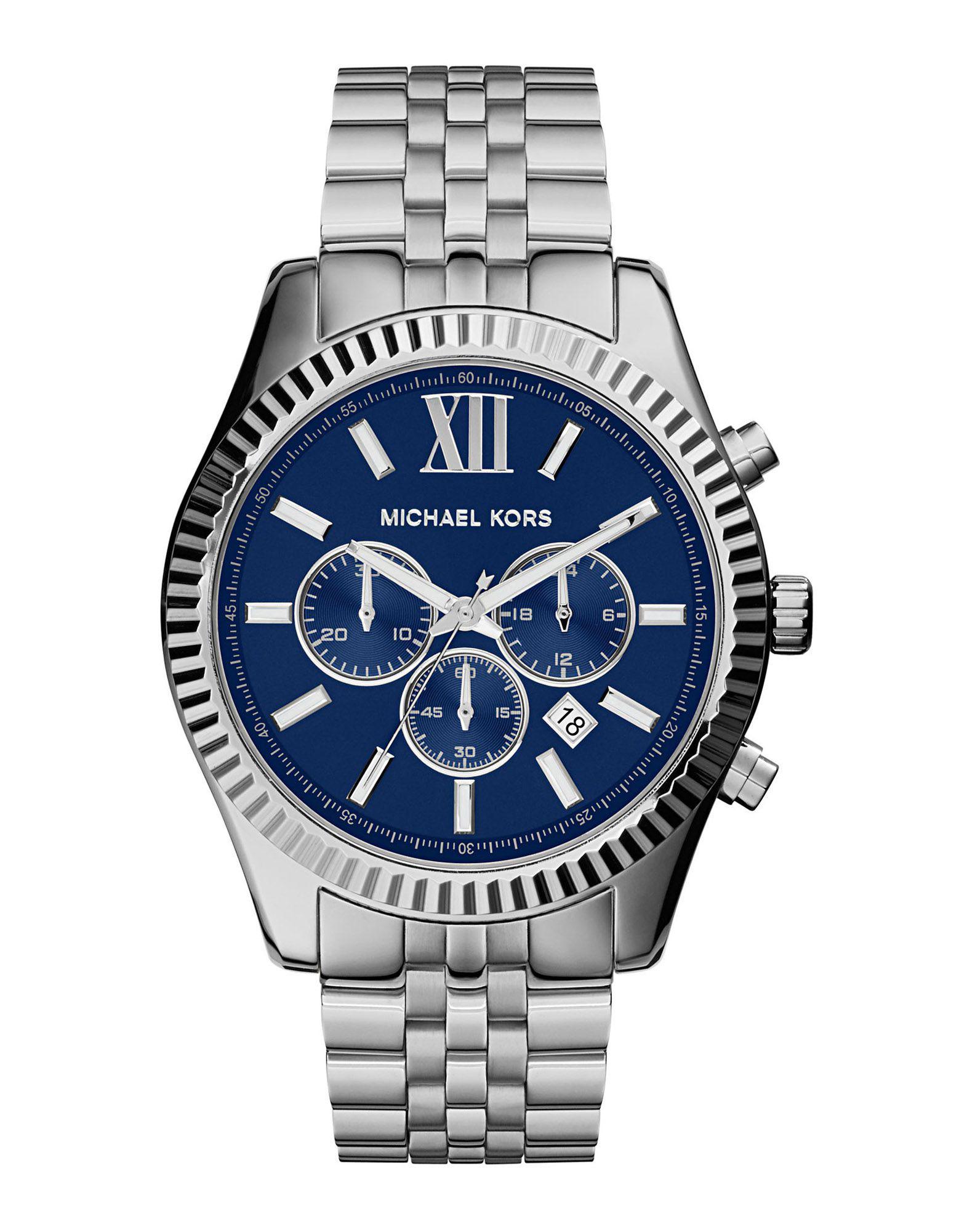 Michael Kors Wrist Watch in Dark Blue (Blue) for Men - Lyst