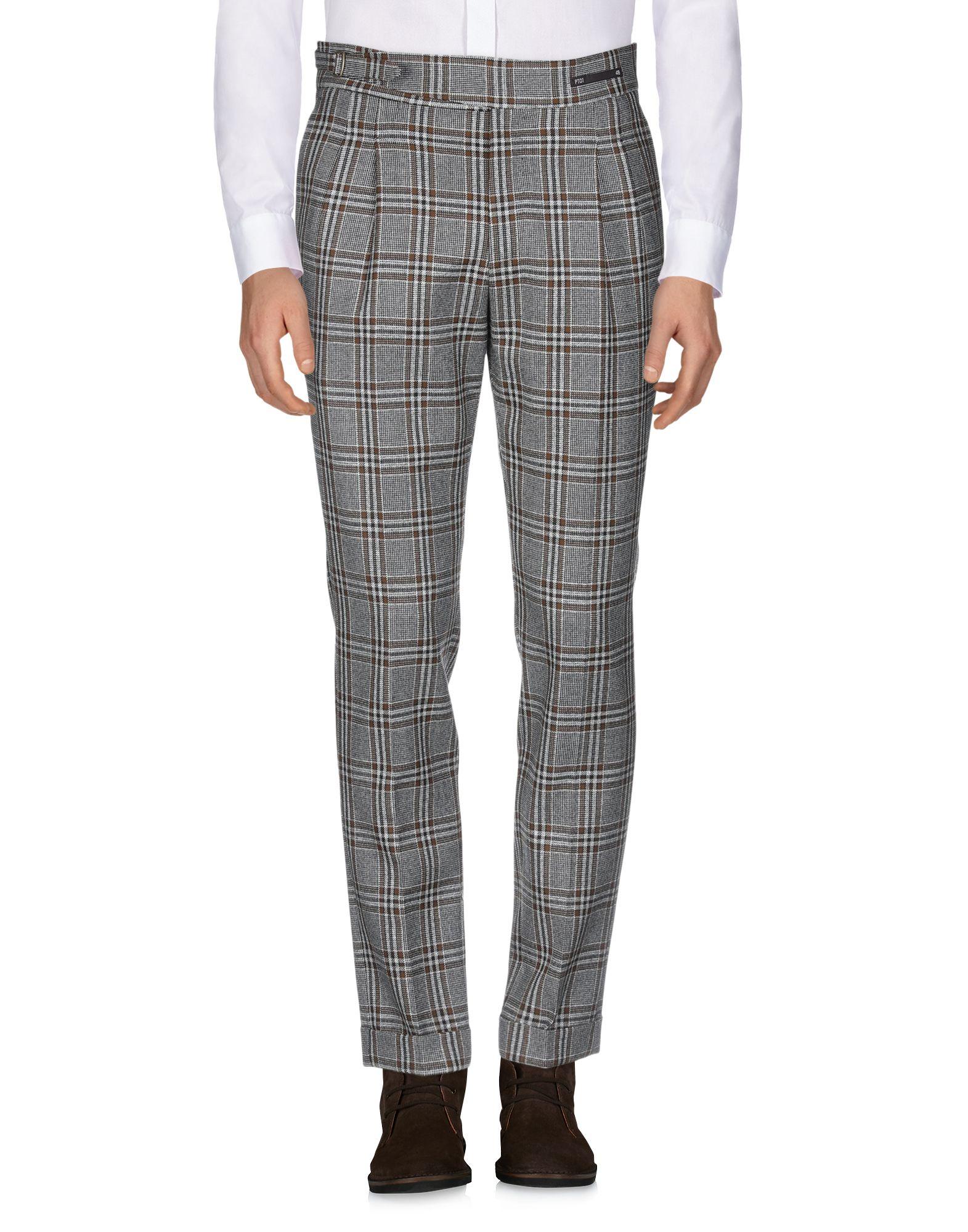 PT Torino Flannel Casual Pants in Khaki (Gray) for Men - Lyst