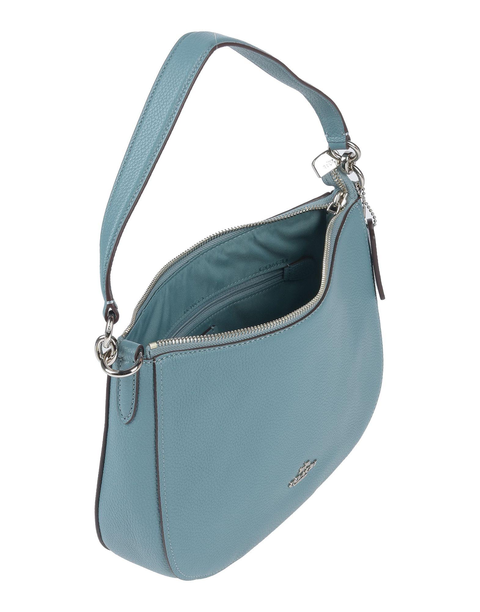 LUXUCA.COM - Coach Powder Blue Leather Two-Way Tote & Shoulder Bag